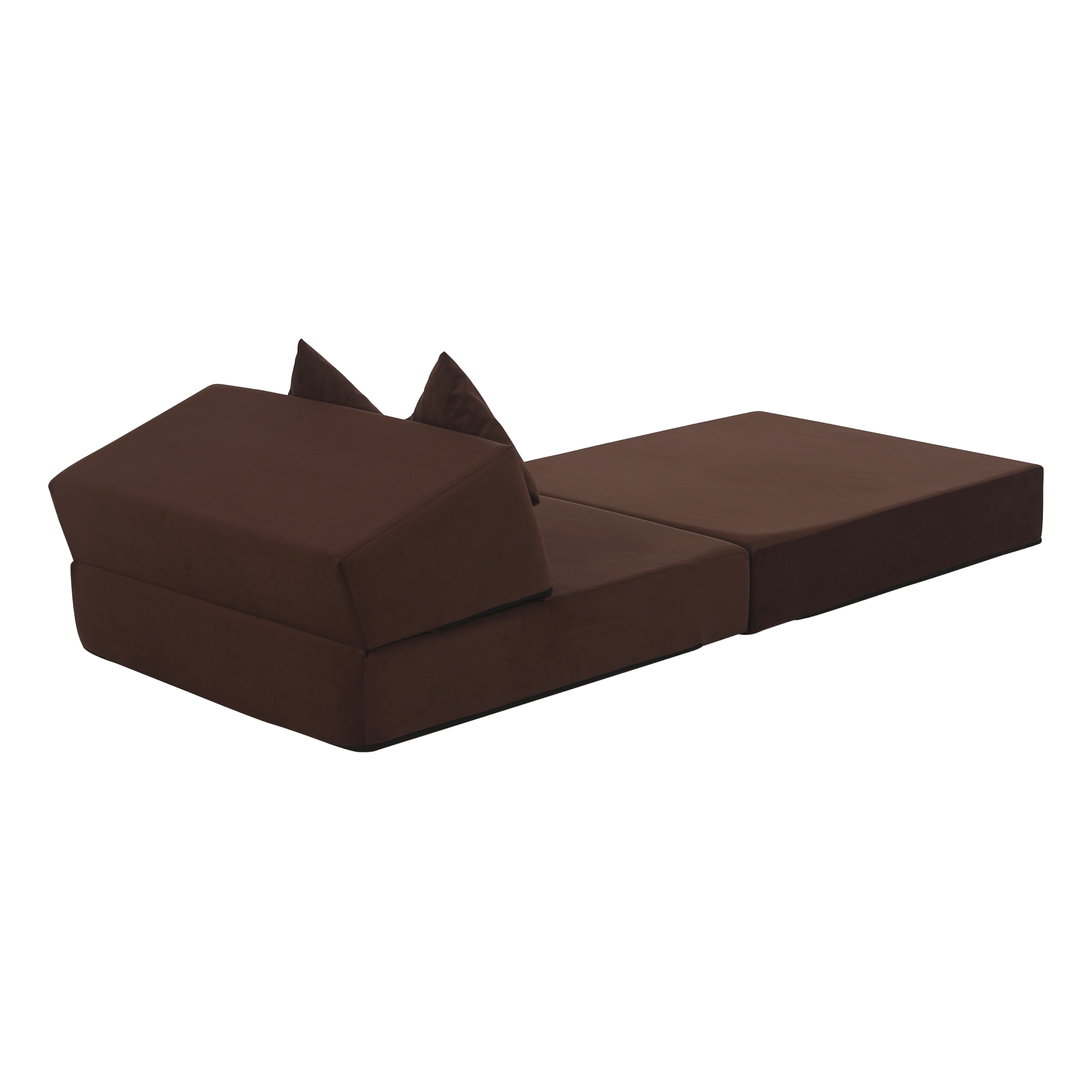 Összecsukható matrac/fotel, 2v1, barna, PELOS Összecsukható matrac/fotel, 2v1, barna, PELOS