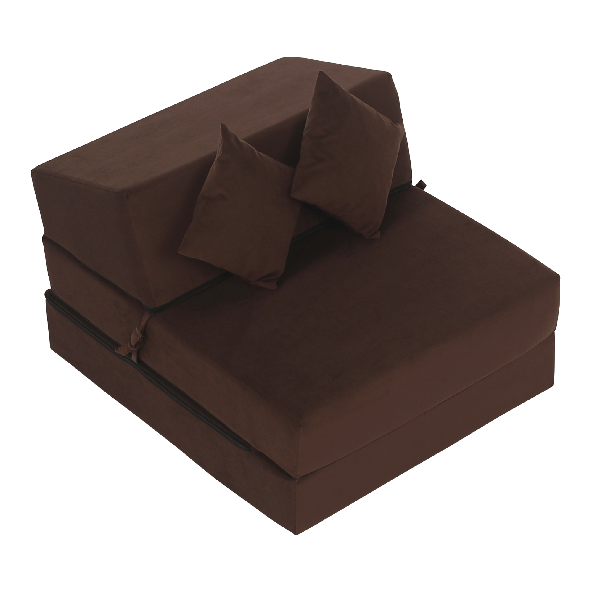 Összecsukható matrac/fotel, 2v1, barna, PELOS Összecsukható matrac/fotel, 2v1, barna, PELOS