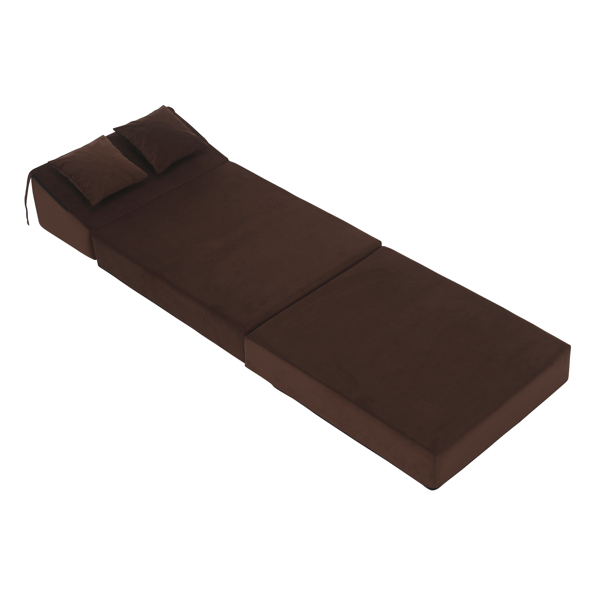 Összecsukható matrac/fotel, 2v1, barna, PELOS Összecsukható matrac/fotel, 2v1, barna, PELOS