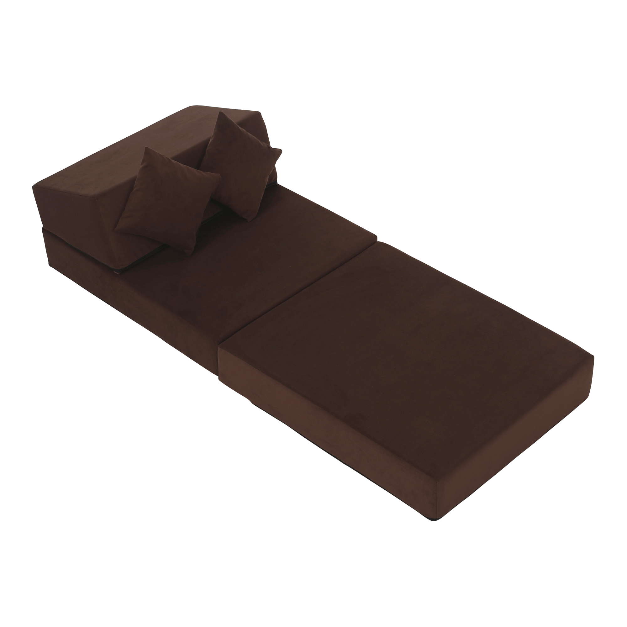 Összecsukható matrac/fotel, 2v1, barna, PELOS Összecsukható matrac/fotel, 2v1, barna, PELOS