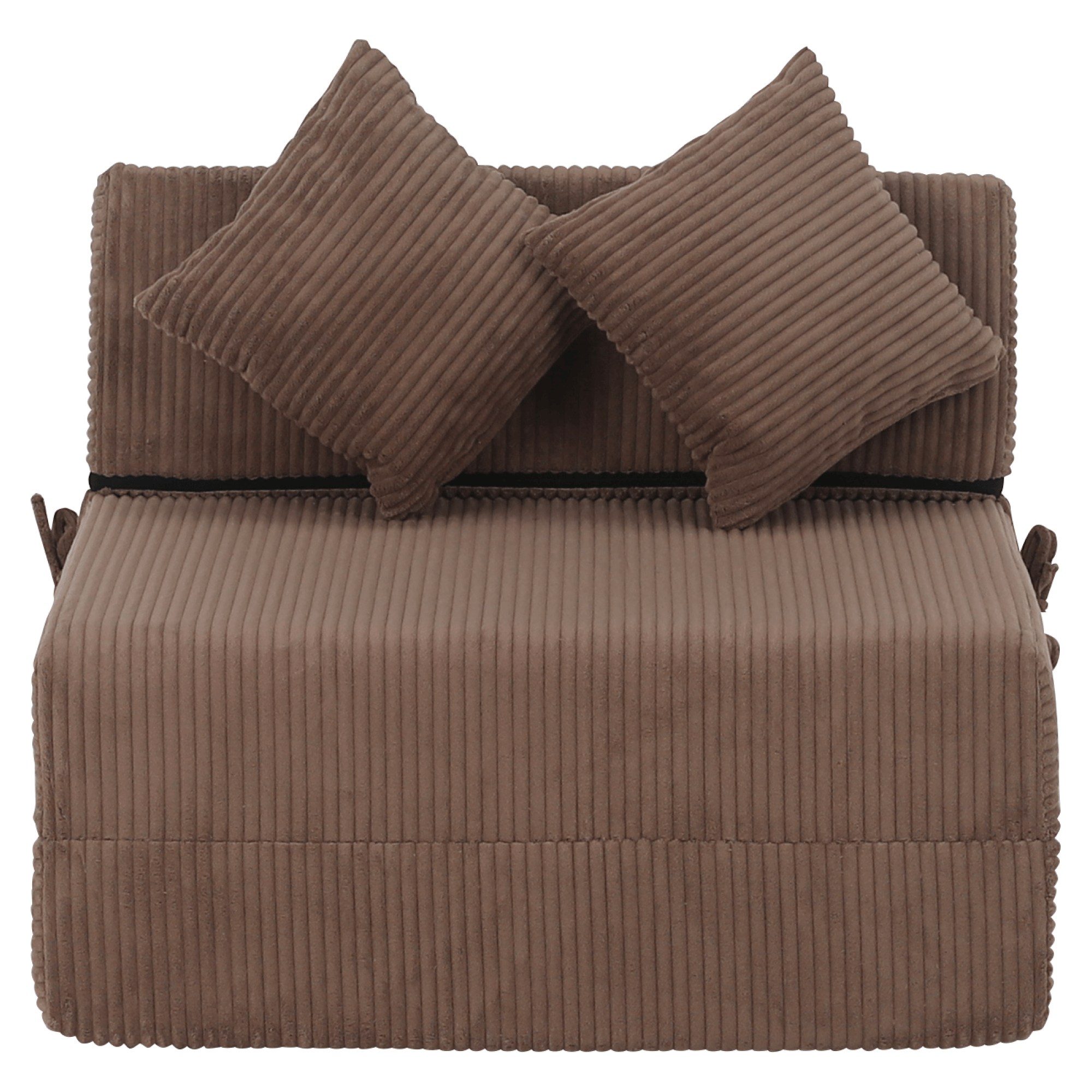 Összecsukható matrac/fotel, 2v1, világosbarna, PELOS