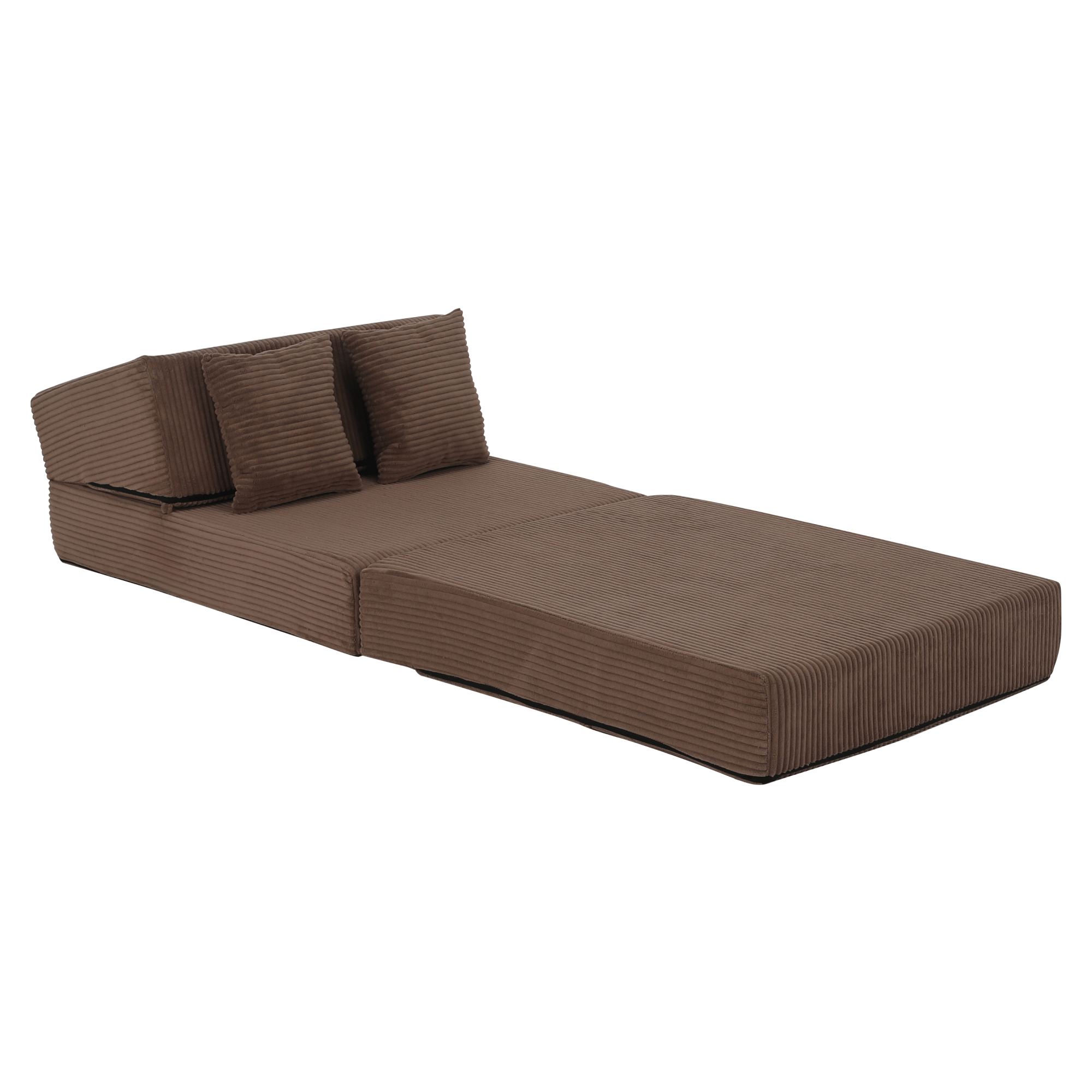 Összecsukható matrac/fotel, 2v1, világosbarna, PELOS