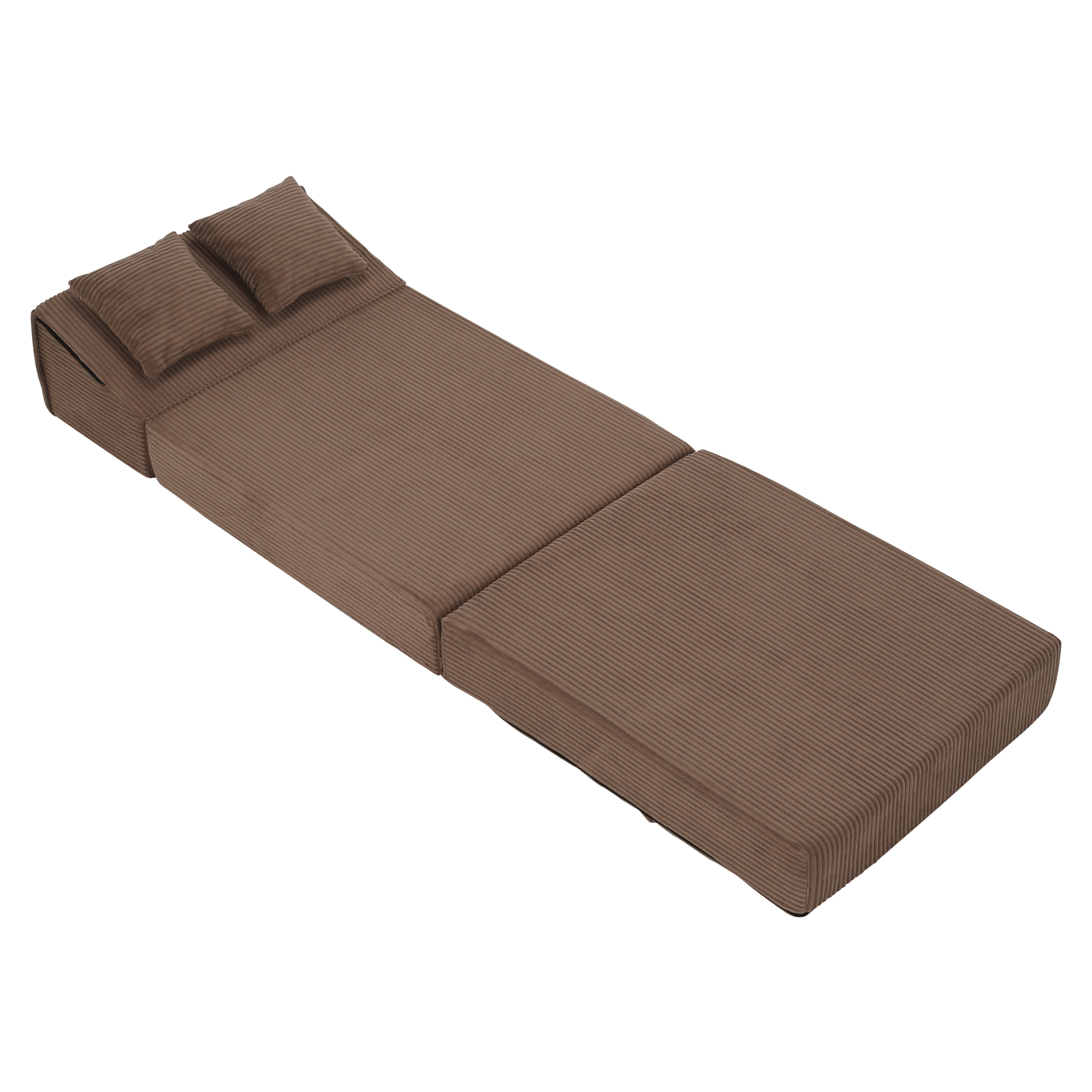 Összecsukható matrac/fotel, 2v1, világosbarna, PELOS