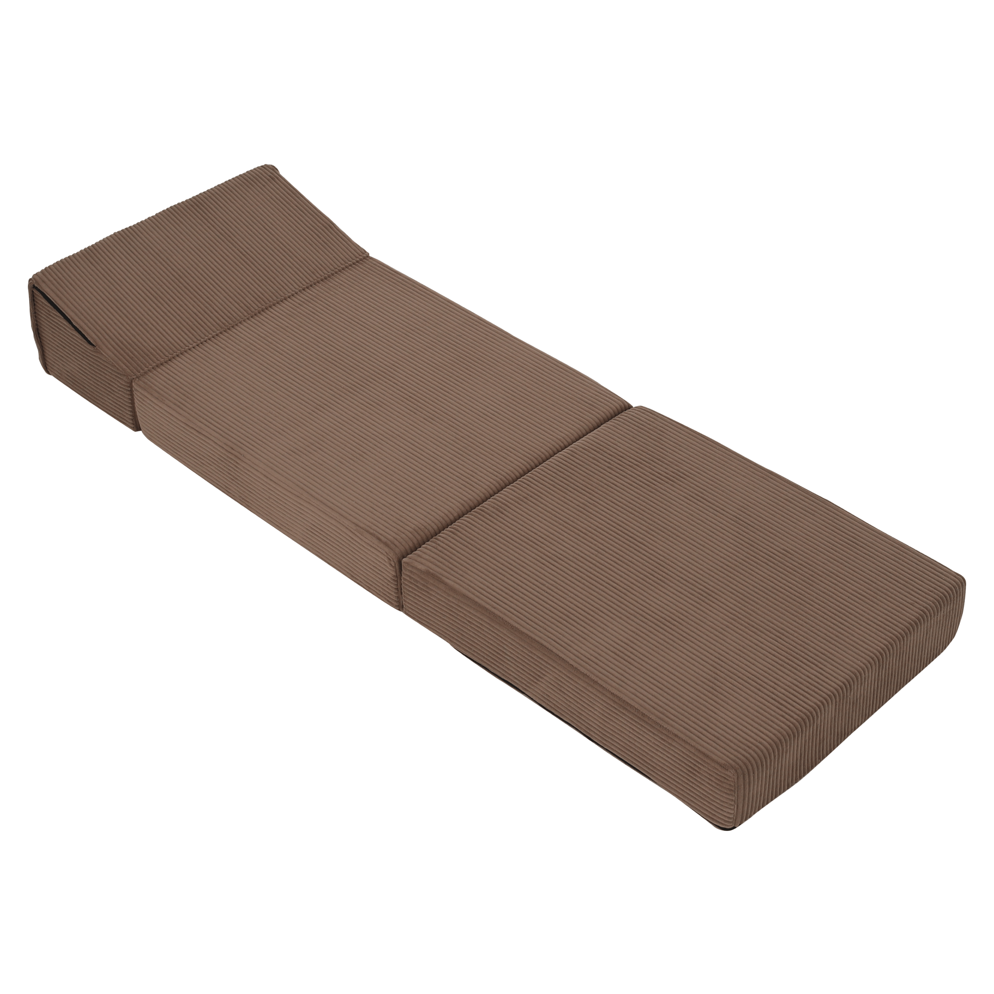 Összecsukható matrac/fotel, 2v1, világosbarna, PELOS