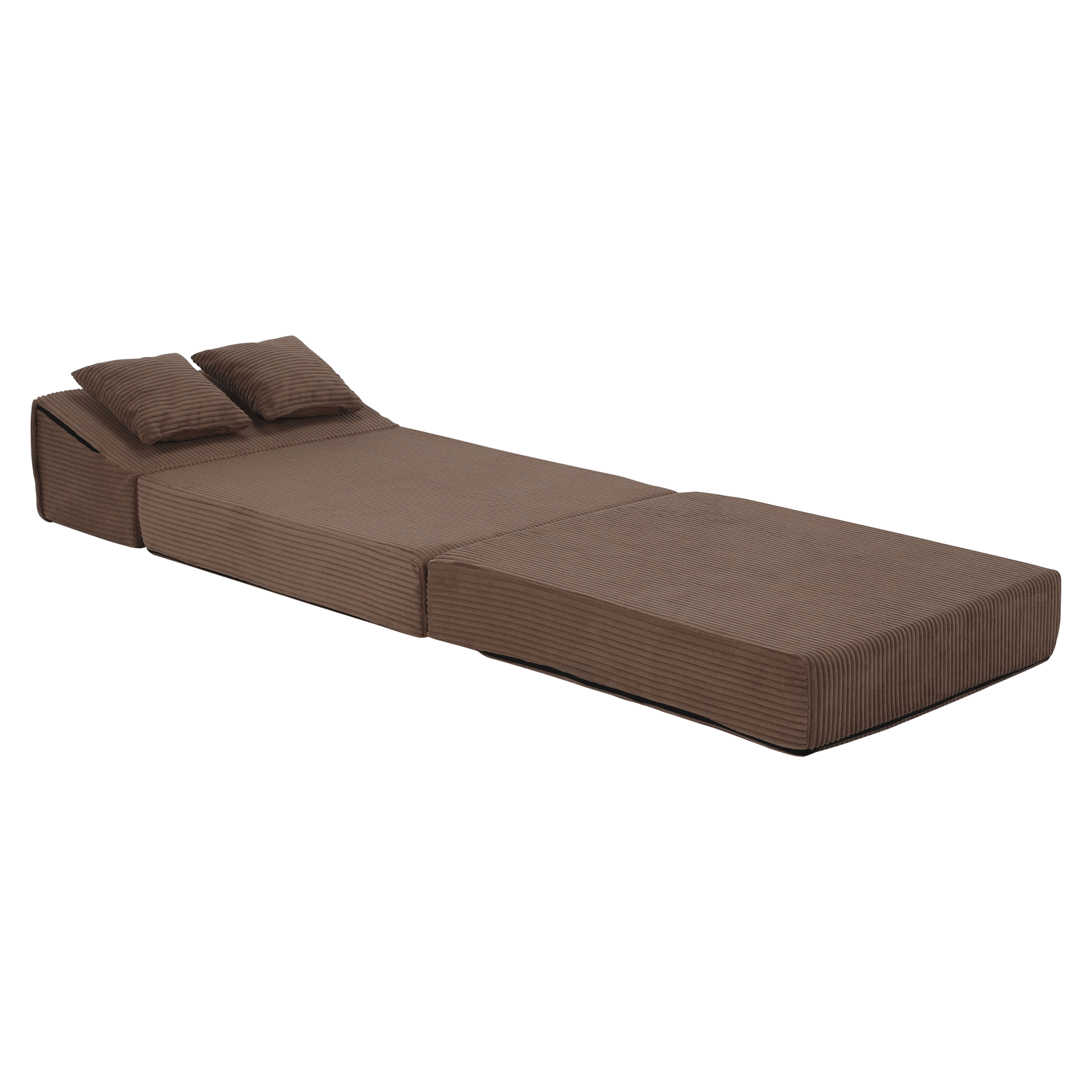 Összecsukható matrac/fotel, 2v1, világosbarna, PELOS