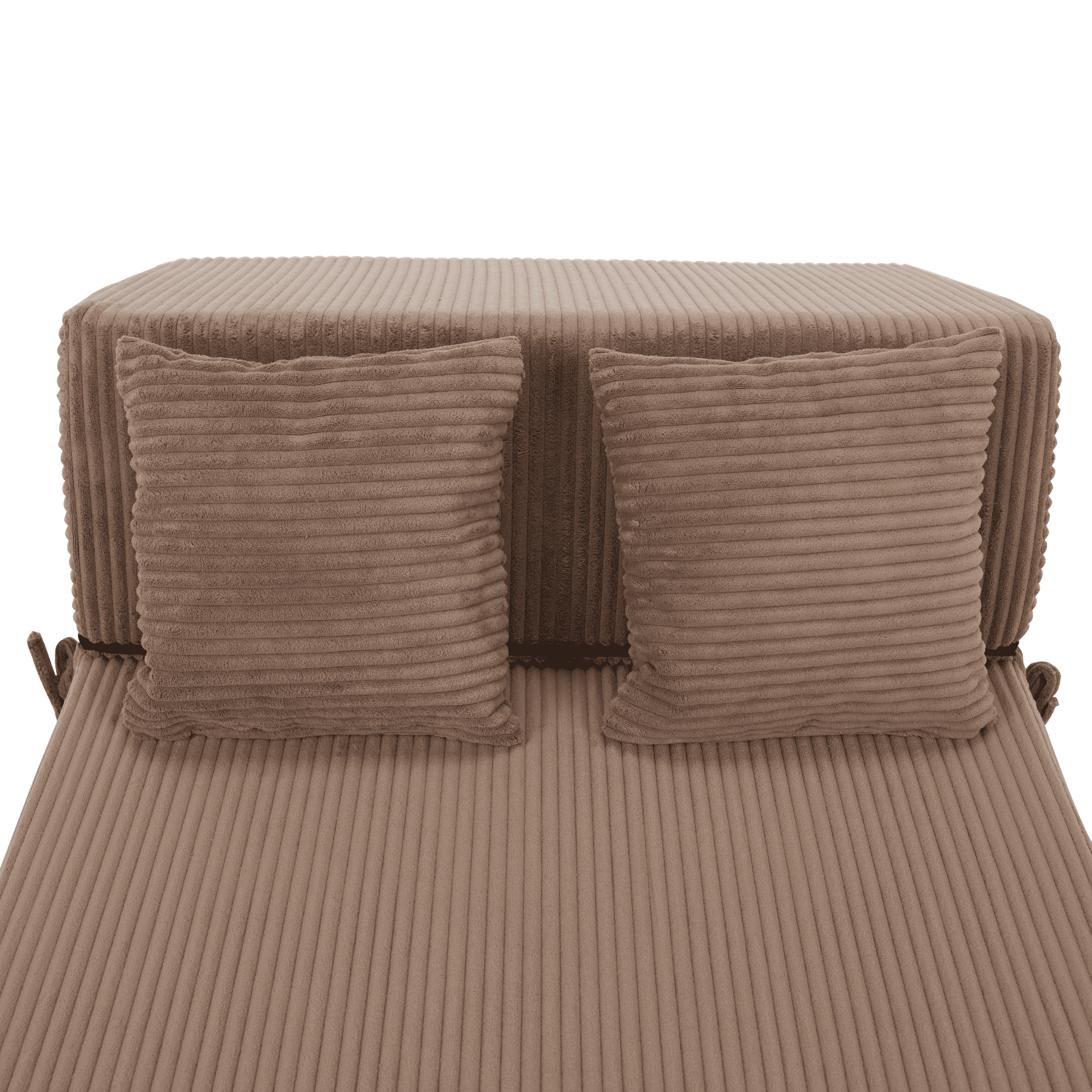 Összecsukható matrac/fotel, 2v1, világosbarna, PELOS