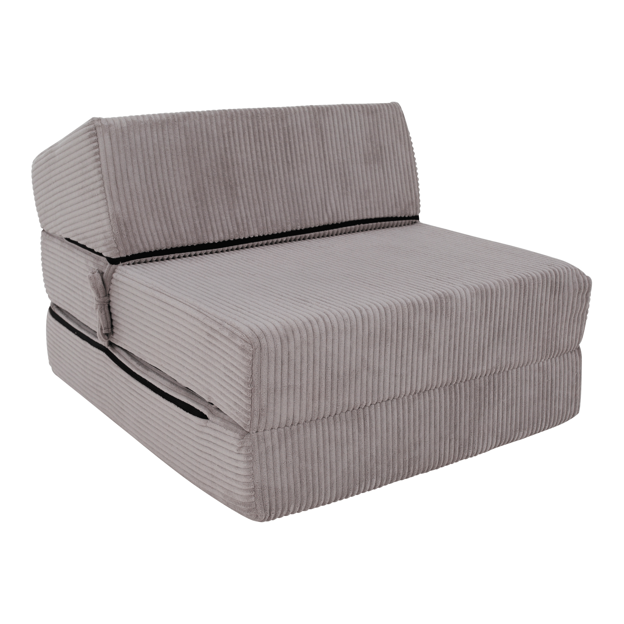 Skladací matrac/kreslo, 2v1, sivá, PELOS