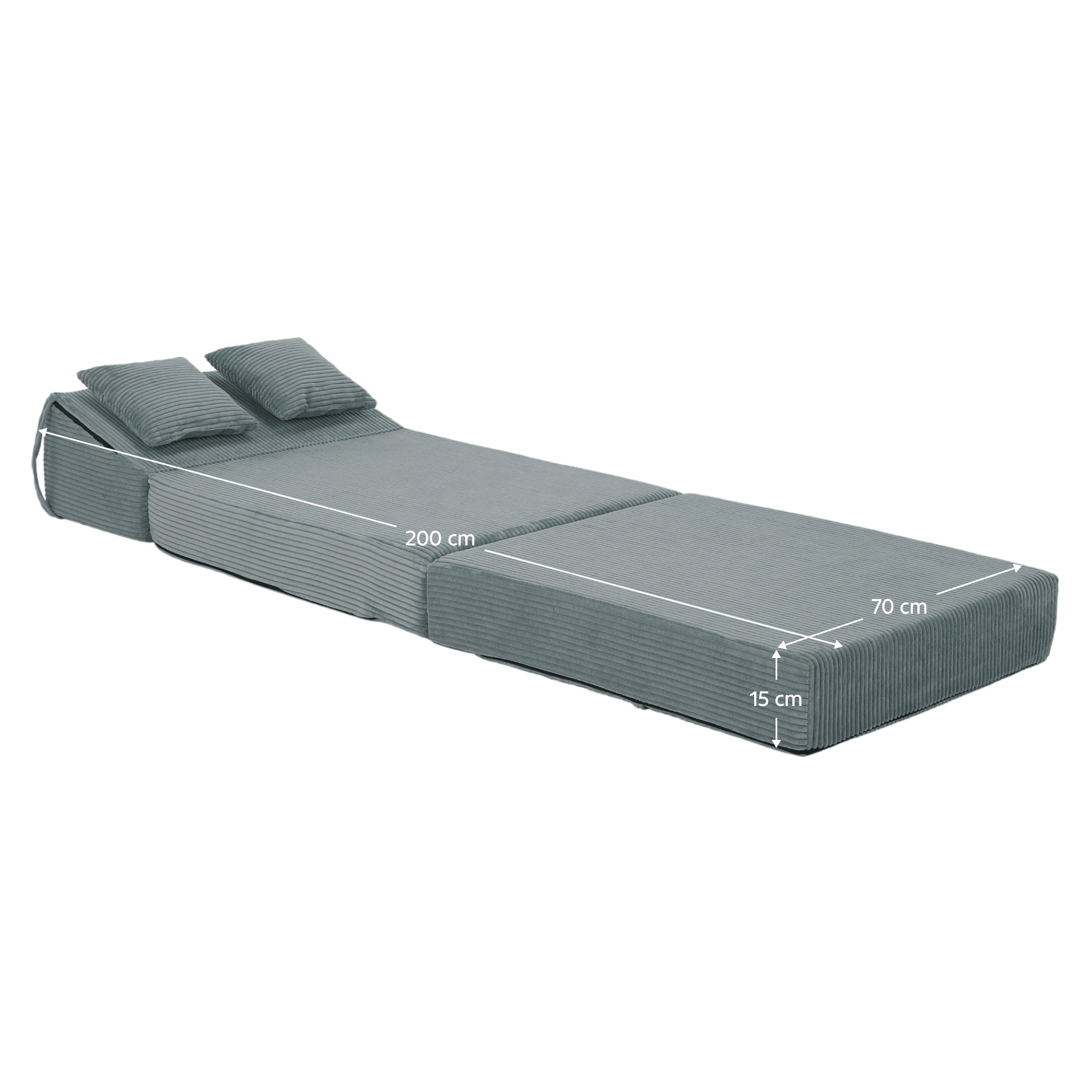 Skladací matrac/kreslo, 2v1, mentolová, PELOS