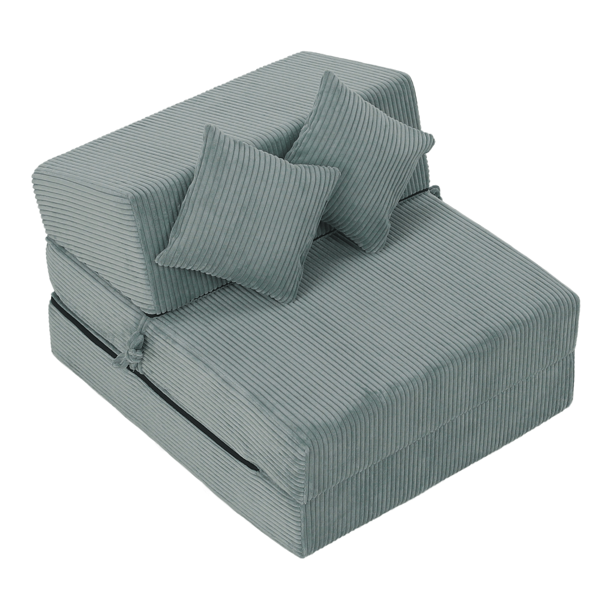 Skladací matrac/kreslo, 2v1, mentolová, PELOS