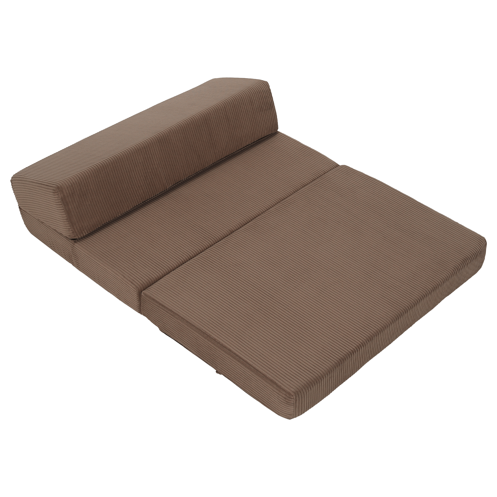 Összecsukható matrac/fotel, 2v1, világosbarna, VEDIS Összecsukható matrac/fotel, 2v1, világosbarna, VEDIS