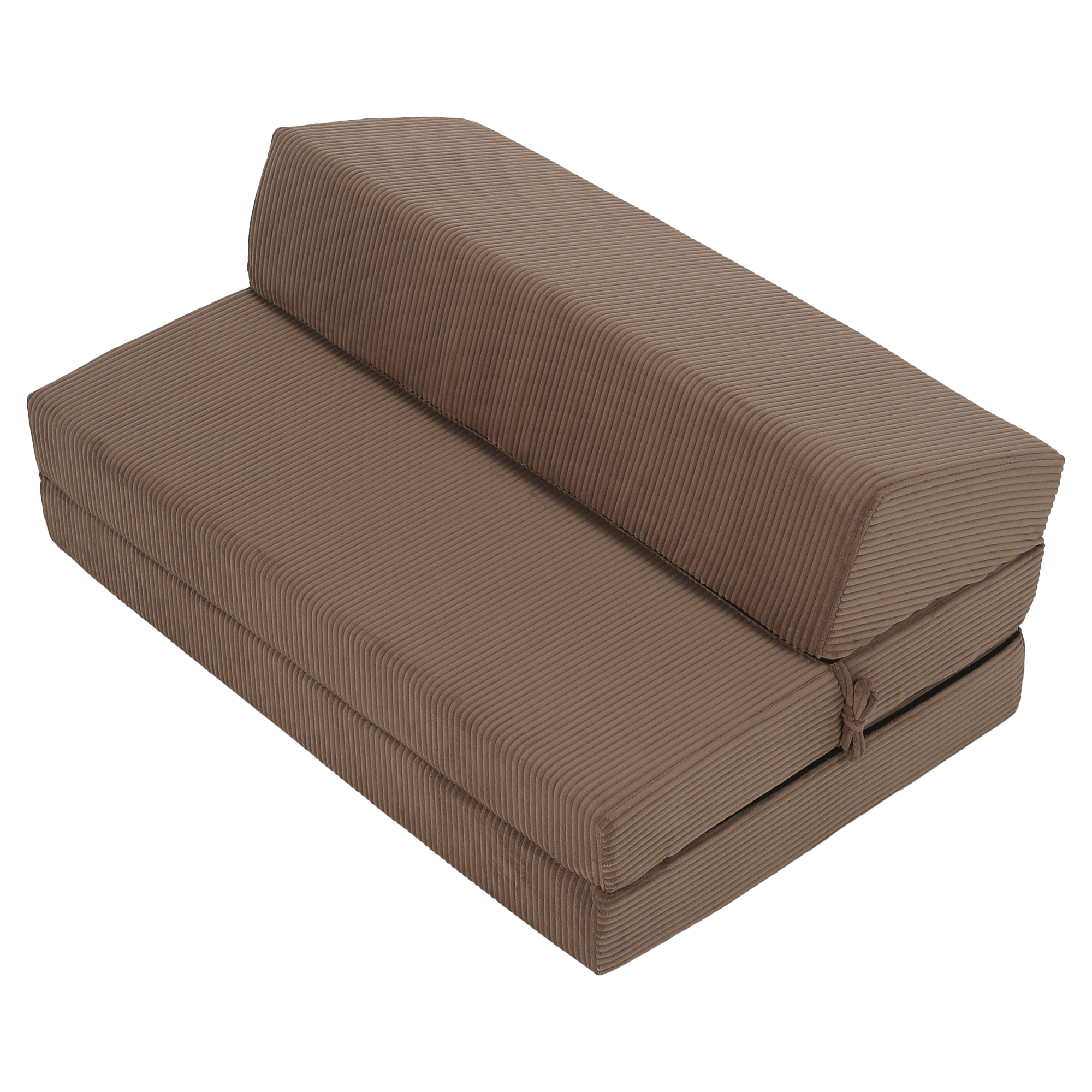 Összecsukható matrac/fotel, 2v1, világosbarna, VEDIS Összecsukható matrac/fotel, 2v1, világosbarna, VEDIS