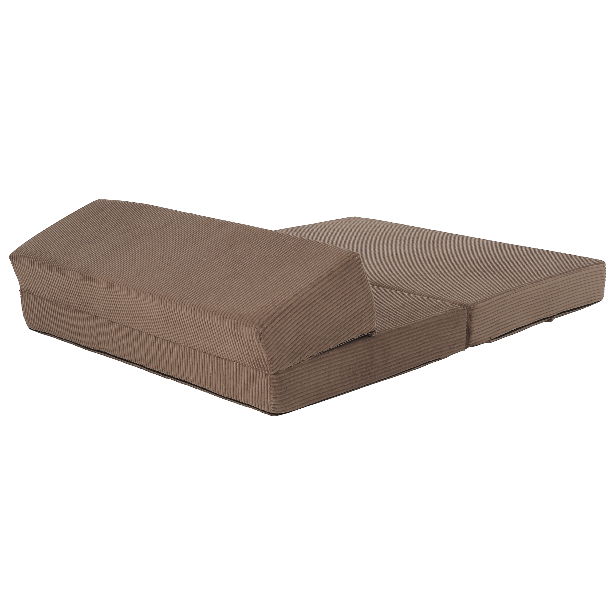 Összecsukható matrac/fotel, 2v1, világosbarna, VEDIS Összecsukható matrac/fotel, 2v1, világosbarna, VEDIS