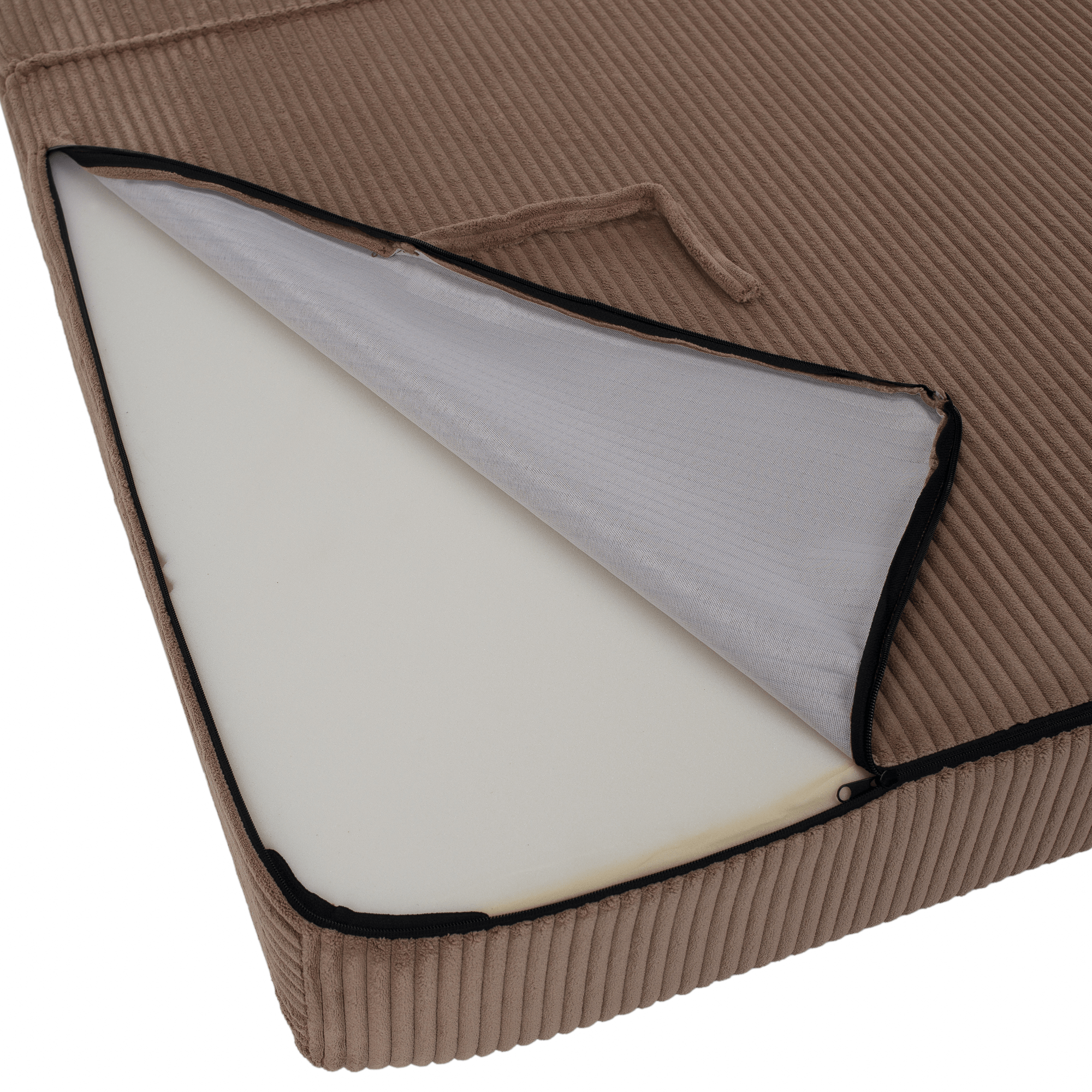 Összecsukható matrac/fotel, 2v1, világosbarna, VEDIS Összecsukható matrac/fotel, 2v1, világosbarna, VEDIS