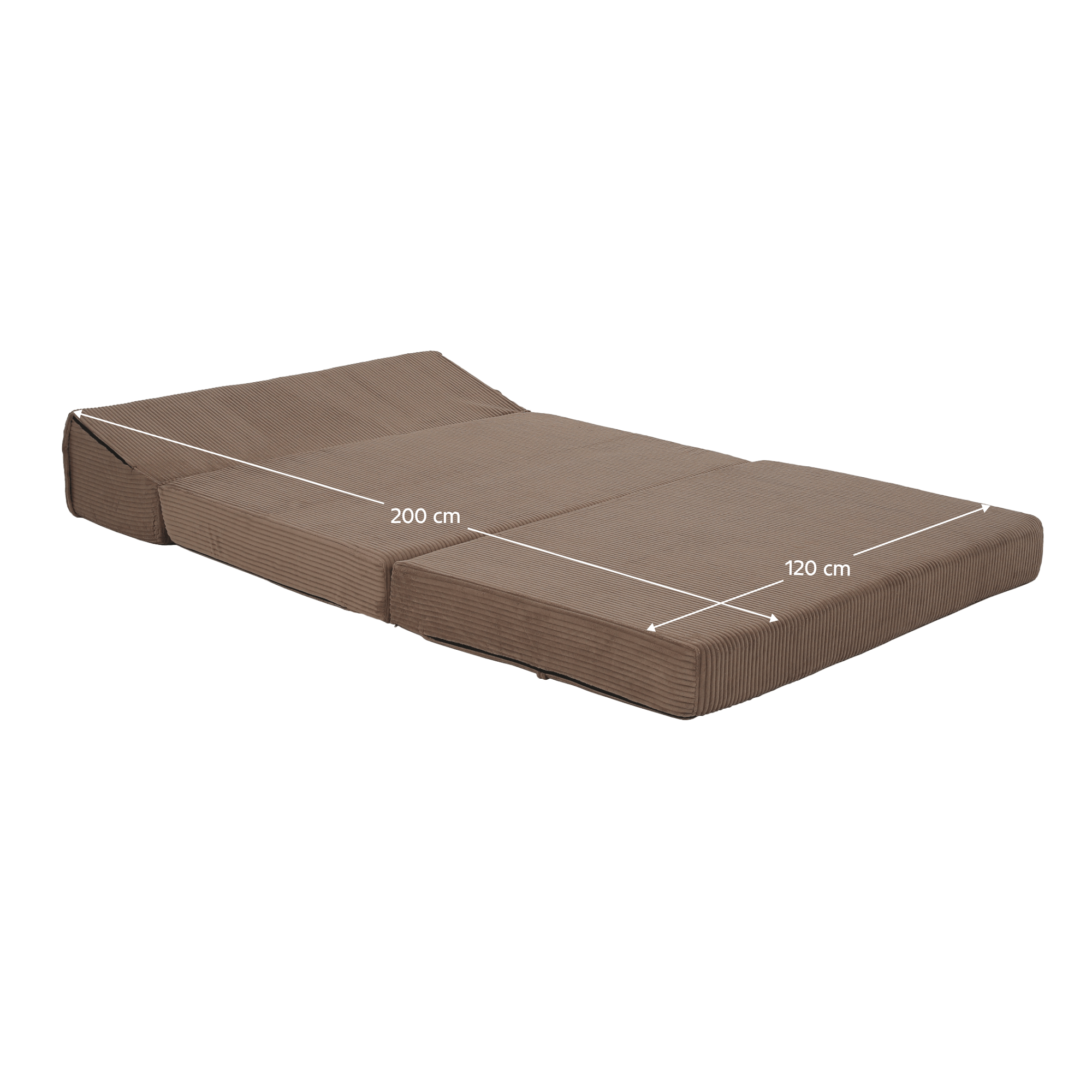 Összecsukható matrac/fotel, 2v1, világosbarna, VEDIS Összecsukható matrac/fotel, 2v1, világosbarna, VEDIS