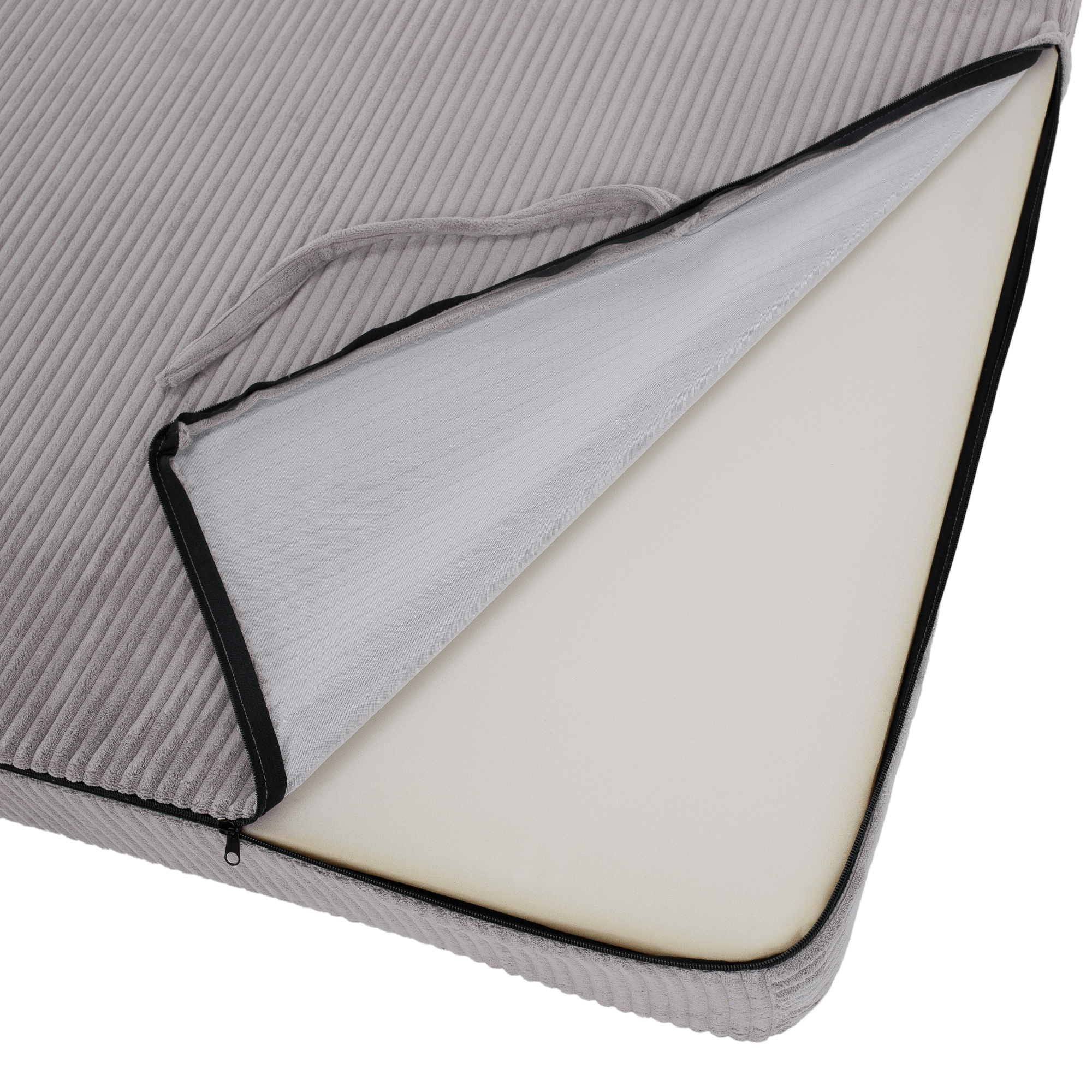 Összecsukható matrac/fotel, 2v1, szürke, VEDIS