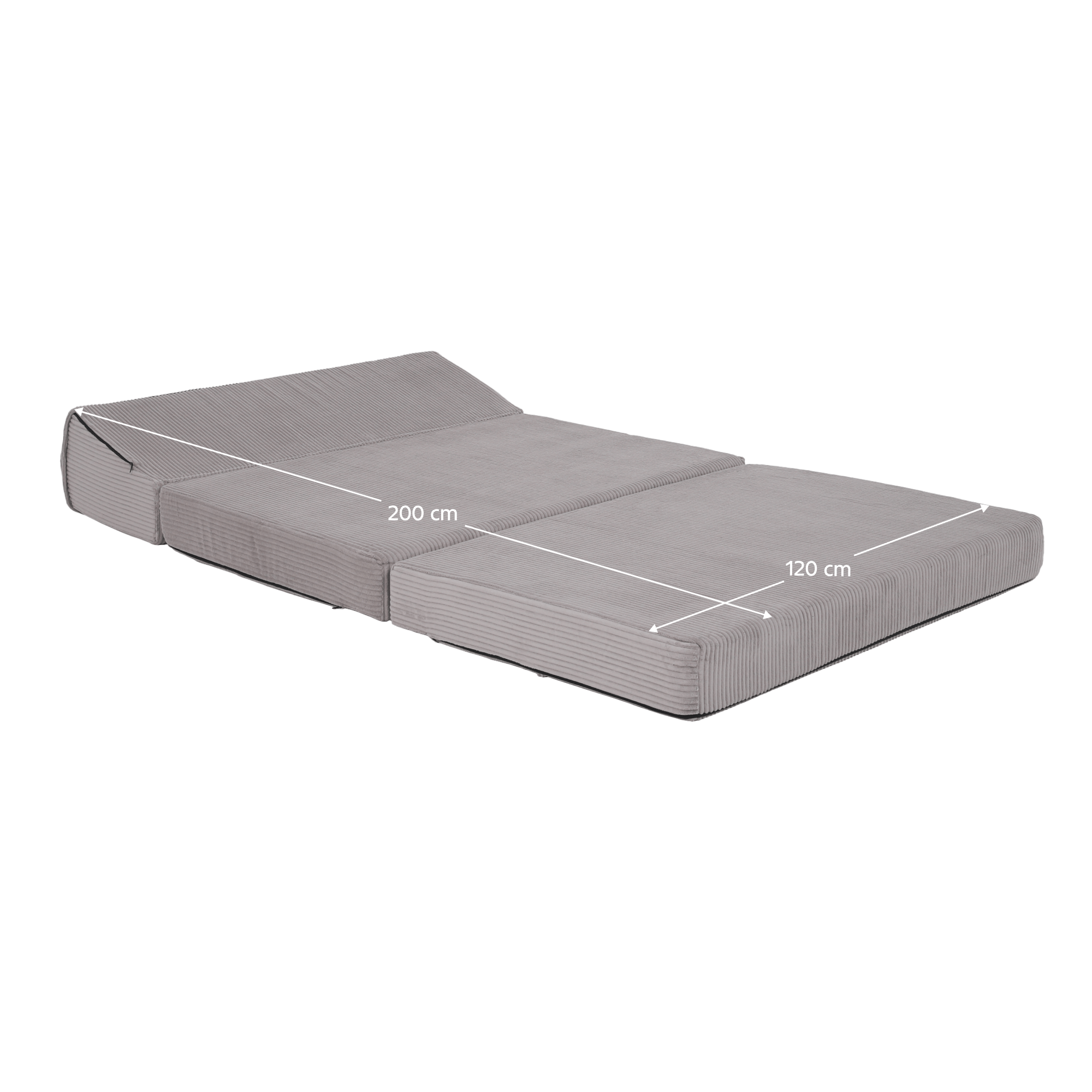 Összecsukható matrac/fotel, 2v1, szürke, VEDIS