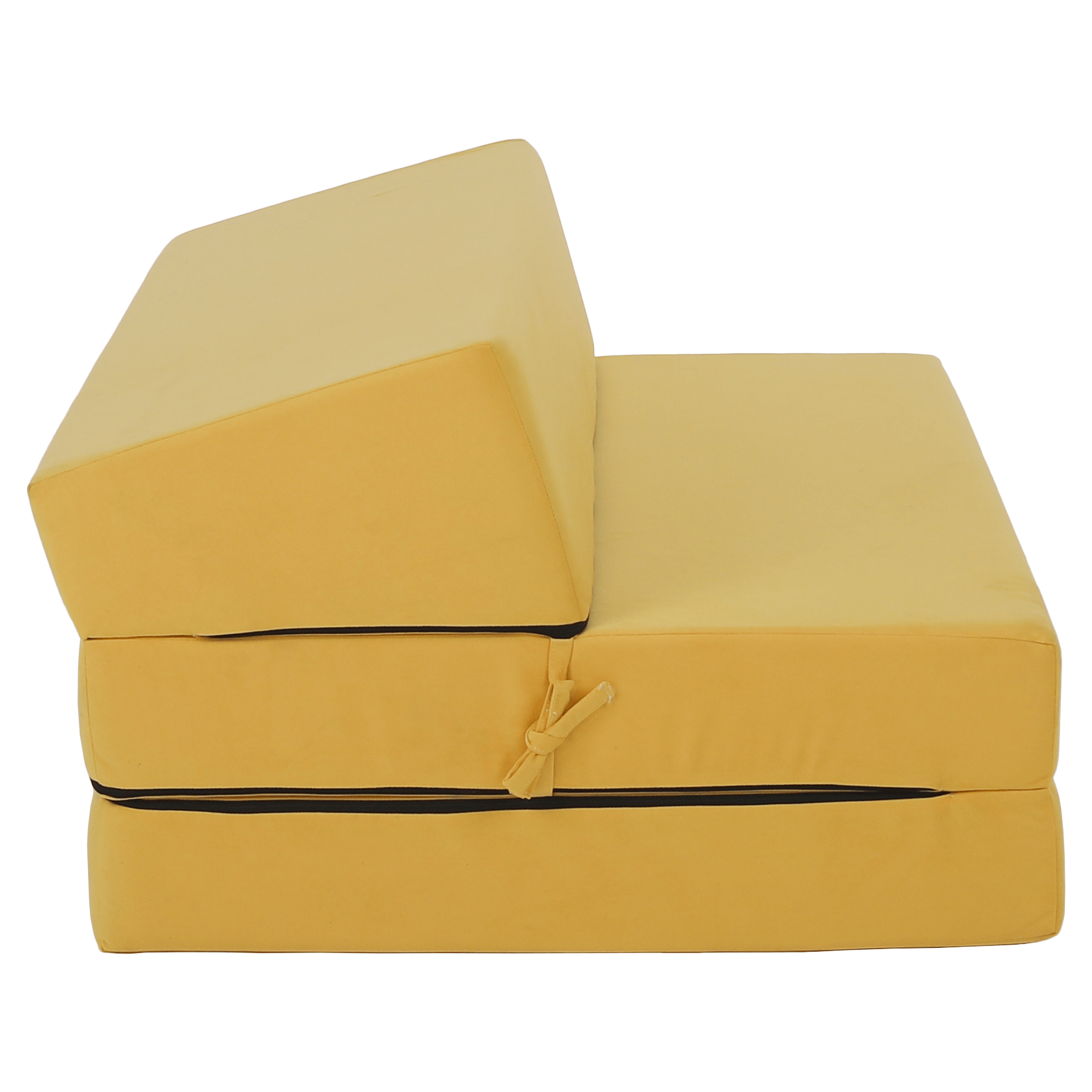 Összecsukható matrac/fotel, 2v1, sárga, VEDIS