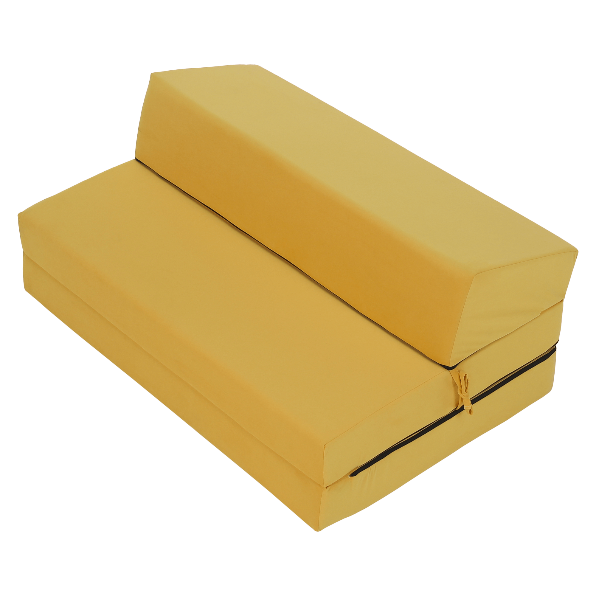 Összecsukható matrac/fotel, 2v1, sárga, VEDIS