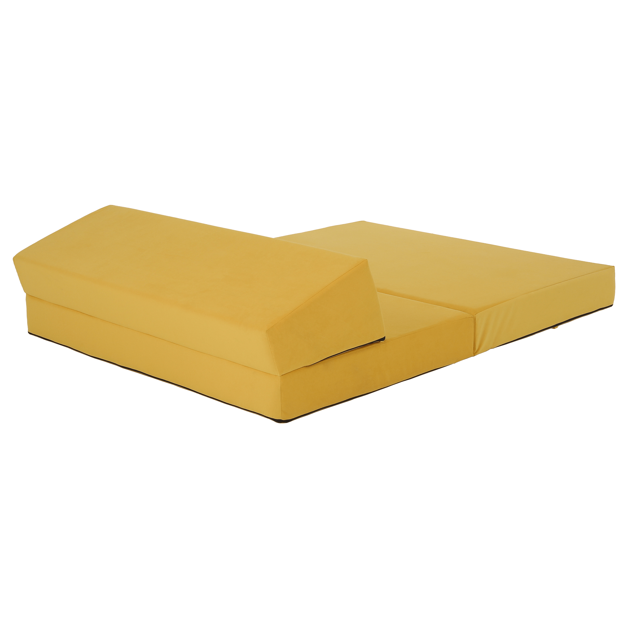 Összecsukható matrac/fotel, 2v1, sárga, VEDIS