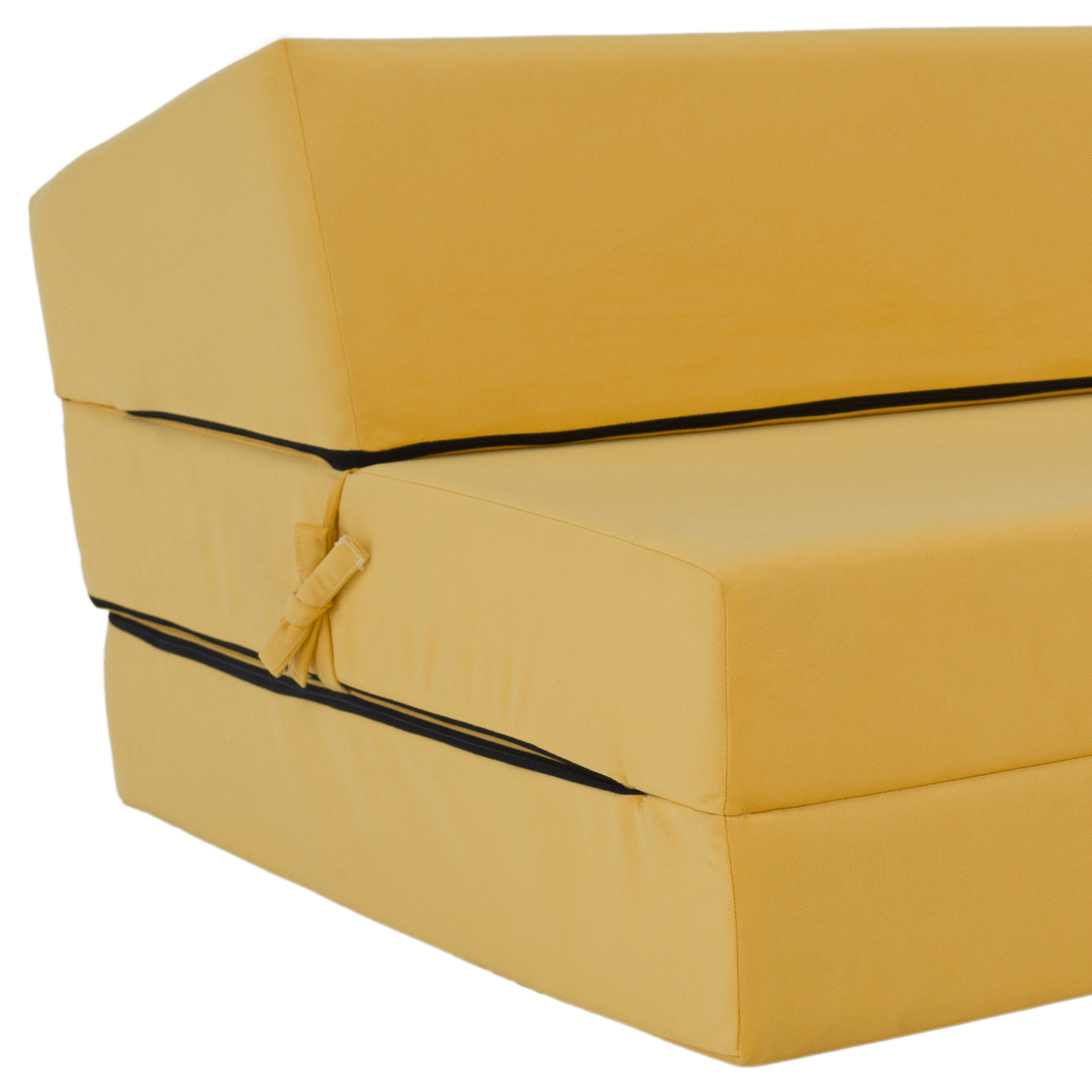 Összecsukható matrac/fotel, 2v1, sárga, VEDIS