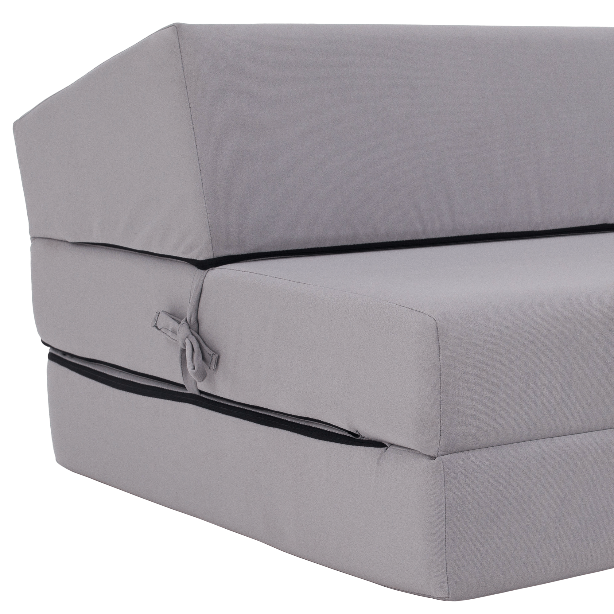 Összecsukható matrac/fotel, 2v1, világosszürke, VEDIS