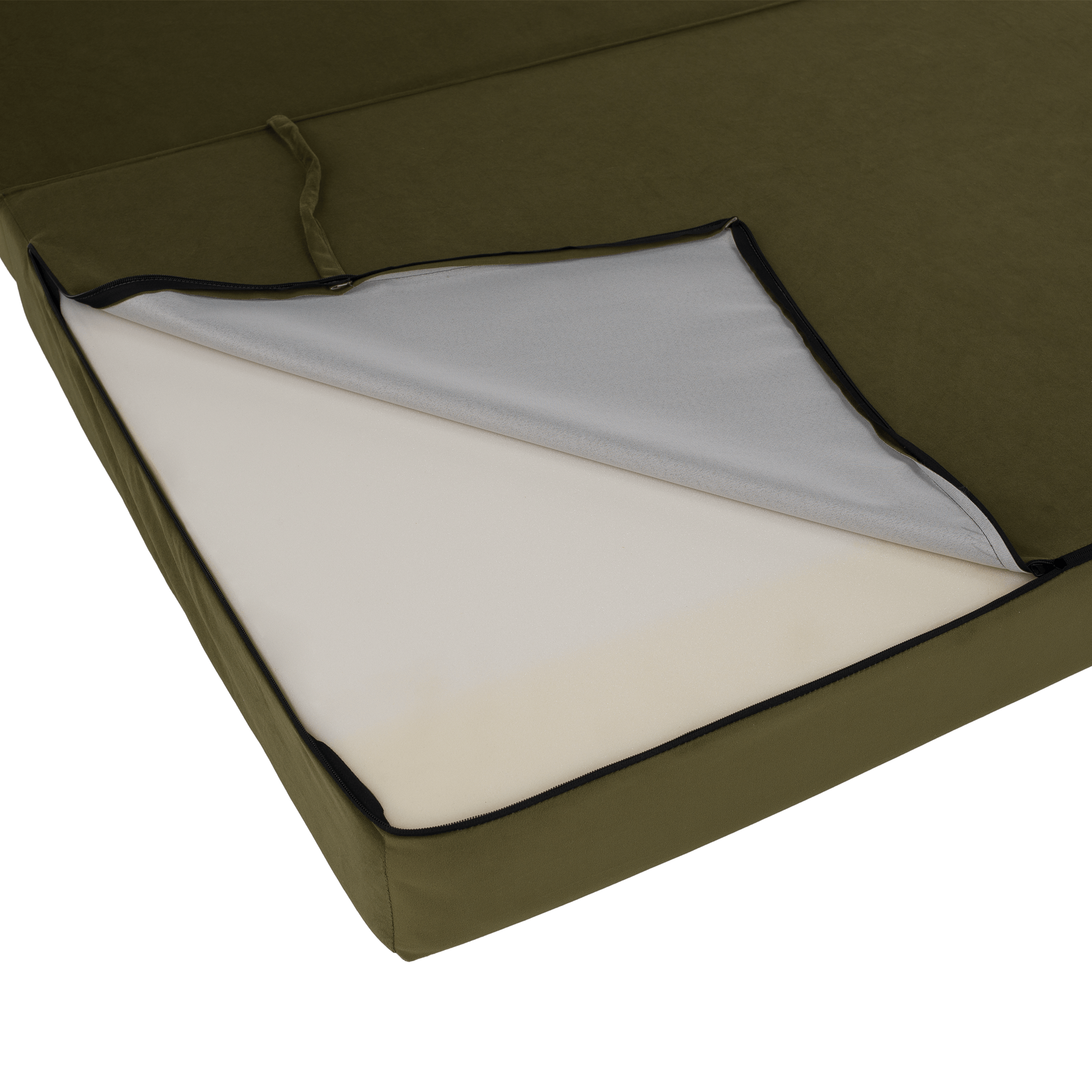 Összecsukható matrac/fotel, 2v1, olivazöld, VEDIS Összecsukható matrac/fotel, 2v1, olivazöld, VEDIS