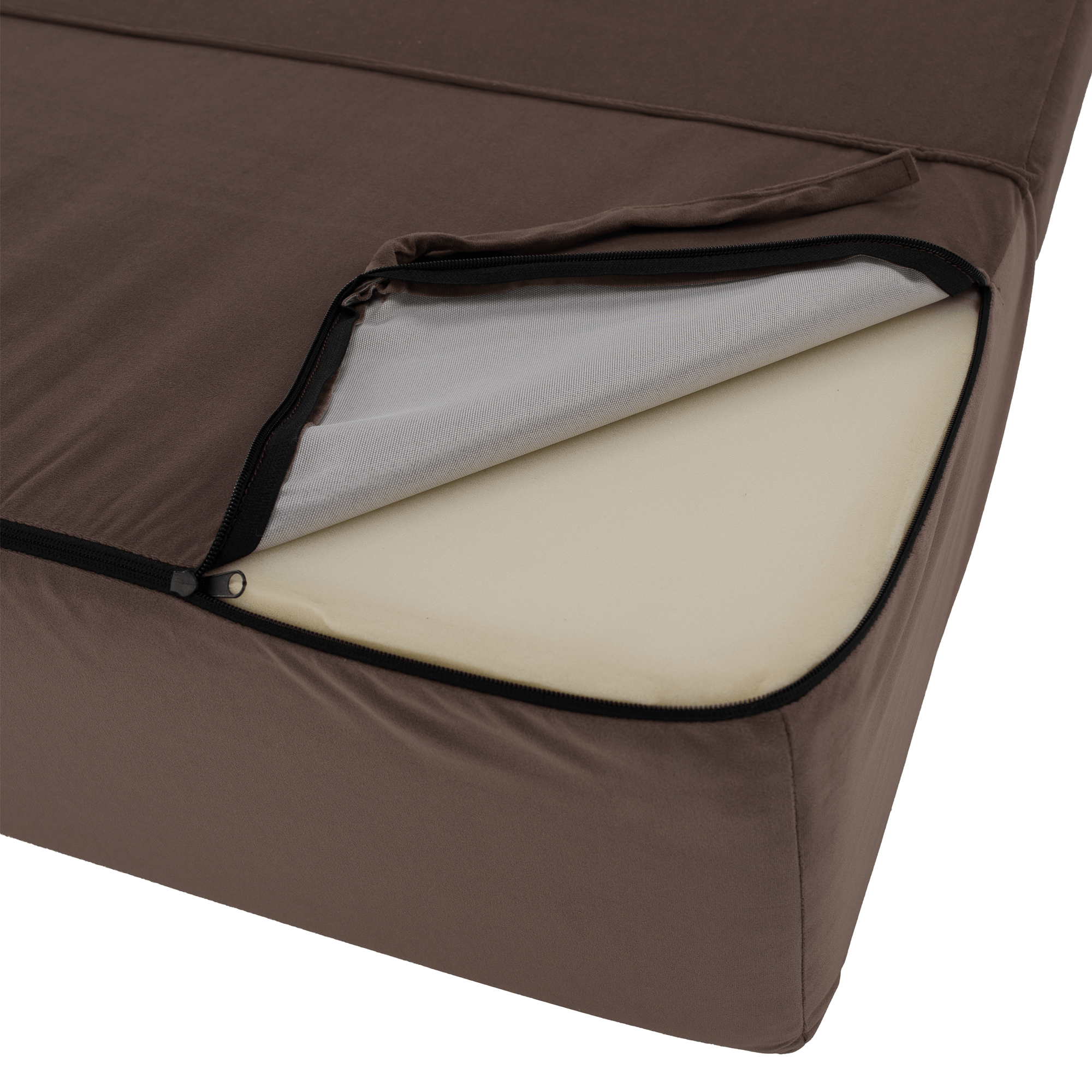 Összecsukható matrac/fotel, 2v1, barna Taupe, VEDIS Összecsukható matrac/fotel, 2v1, barna Taupe, VEDIS