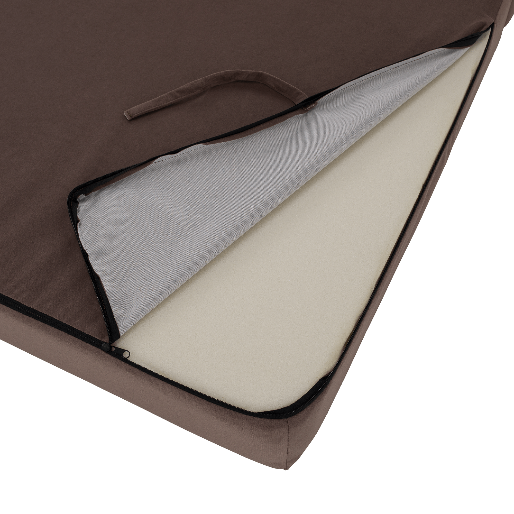 Összecsukható matrac/fotel, 2v1, barna Taupe, VEDIS Összecsukható matrac/fotel, 2v1, barna Taupe, VEDIS