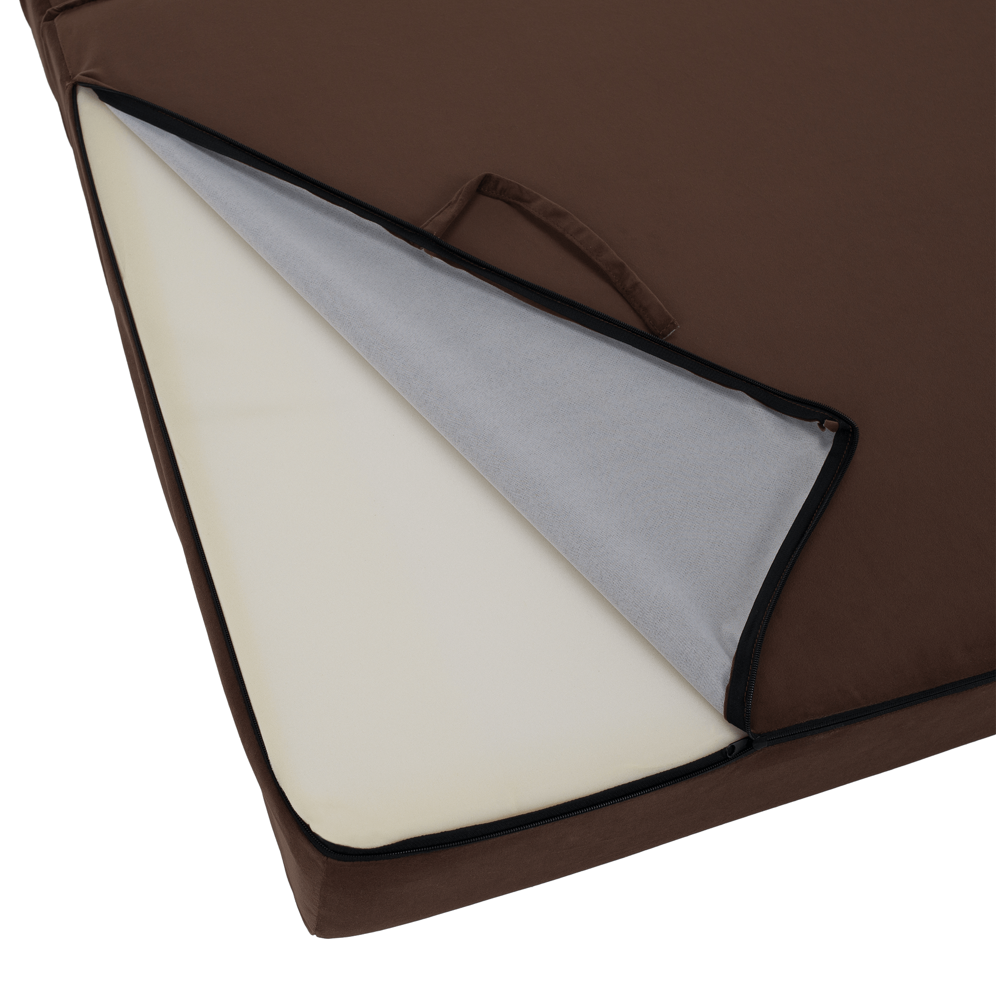 Összecsukható matrac/fotel, 2v1, barna, VEDIS