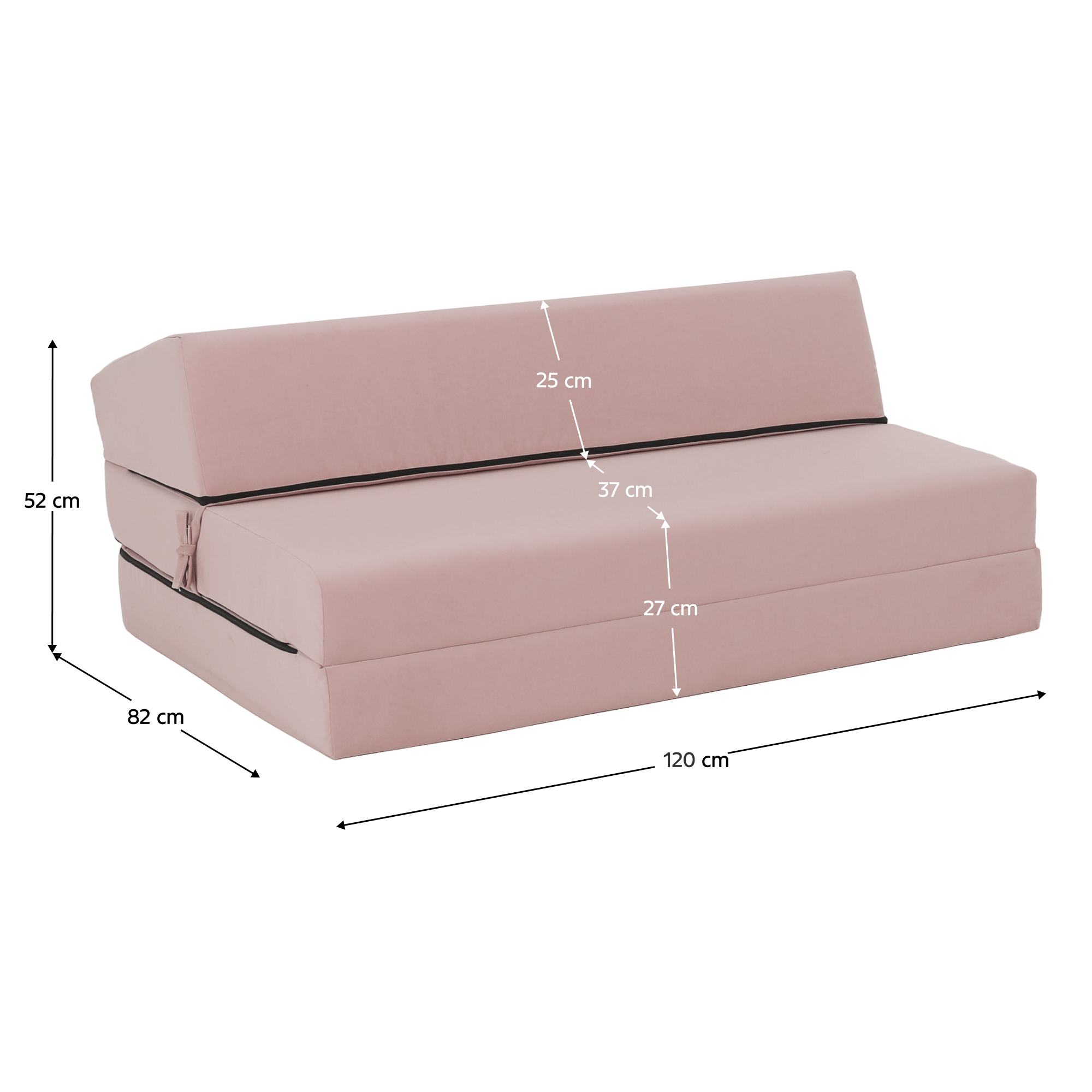 Összecsukható matrac/fotel, 2v1, rózsaszín, VEDIS