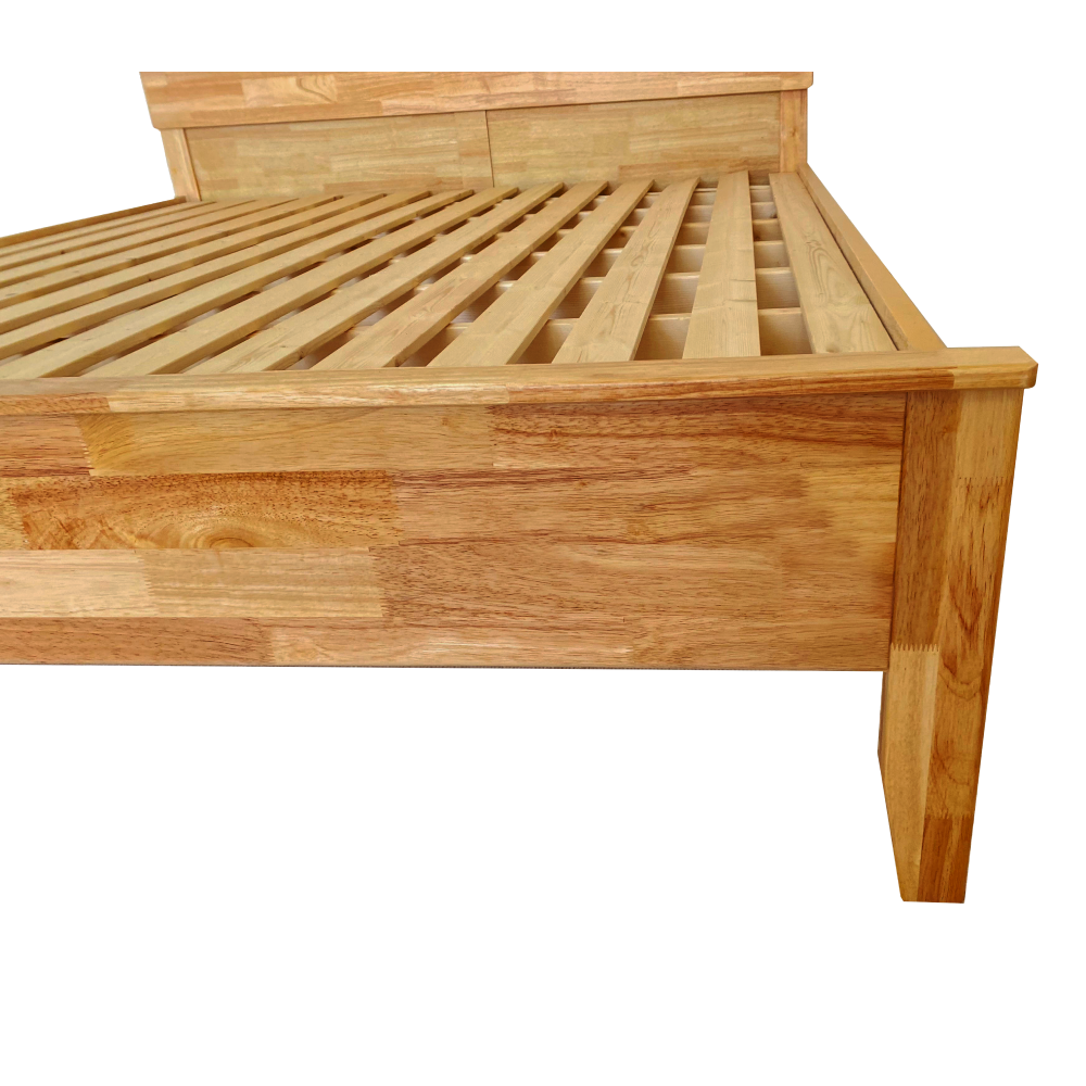 Manželská posteľ, 160x200, masívne drevo, prírodná, NOEMI