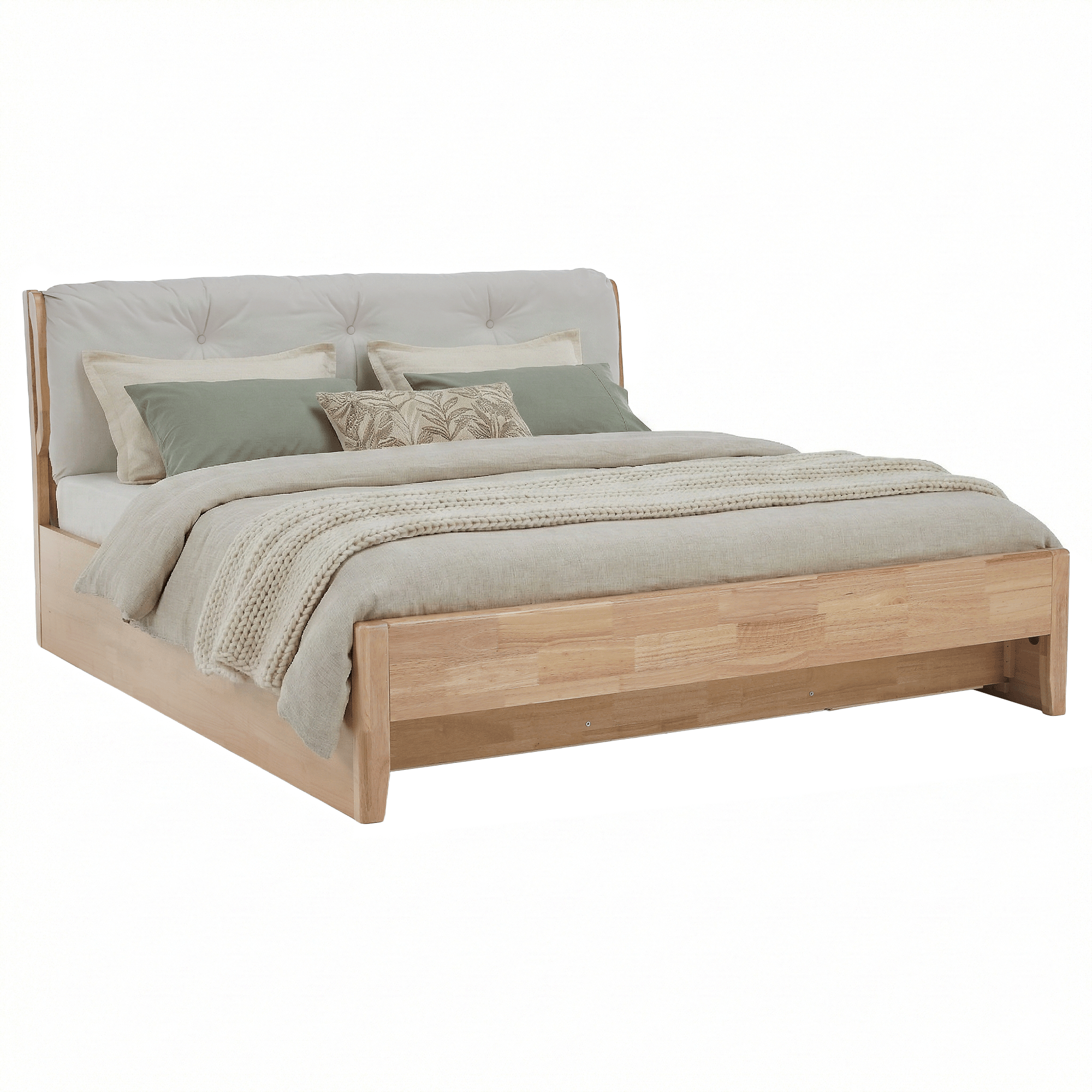 Manželská posteľ, 180x200, masívne drevo, prírodná, FLORENCIA