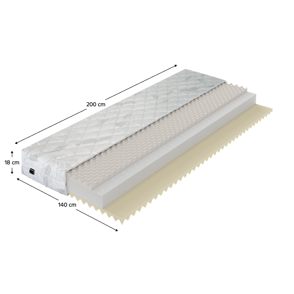 Matrac, habszivacs, 140x200, LEJSA