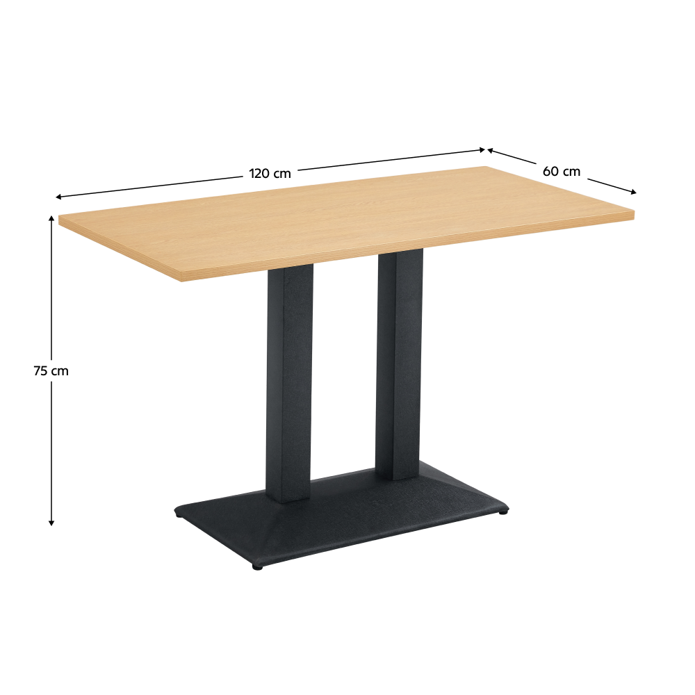 Bisztró asztal, tölgy/fekete, 120x60 cm, RINALDO TYP 2 Bisztró asztal, tölgy/fekete, 120x60 cm, RINALDO TYP 2