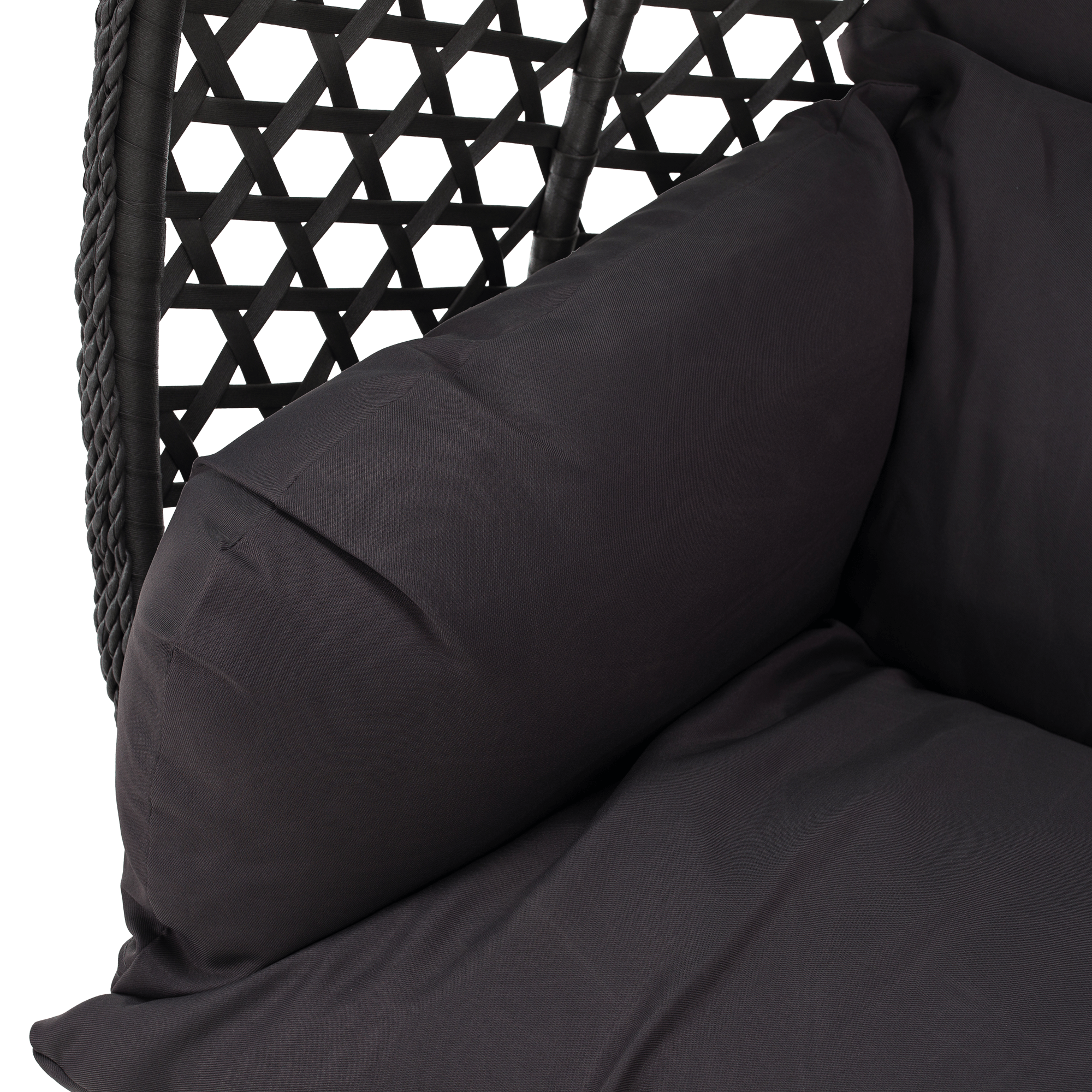 Függő dupla fotel, fekete/szürke/sötétszürke, DAKAN NEW