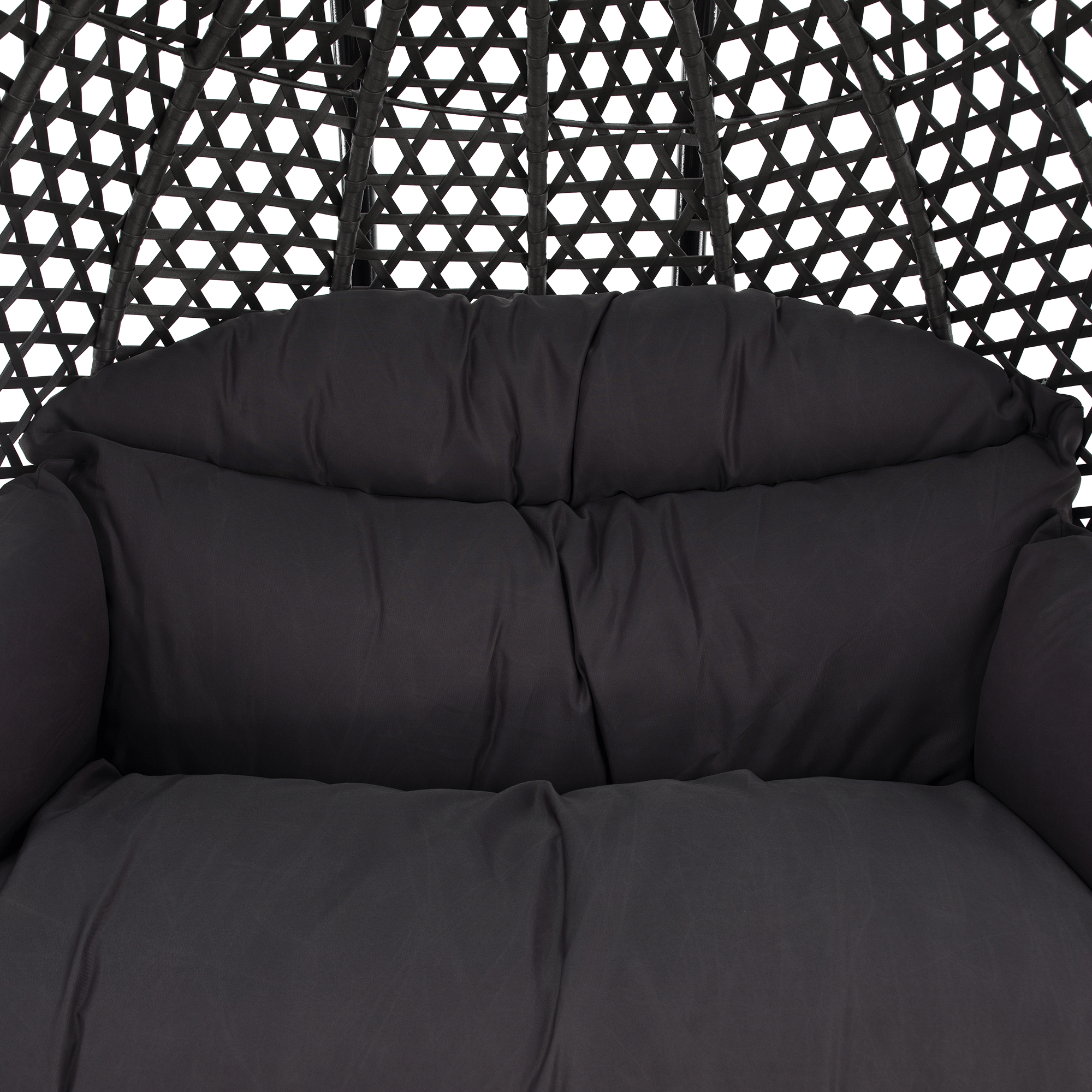 Függő dupla fotel, fekete/szürke/sötétszürke, DAKAN NEW