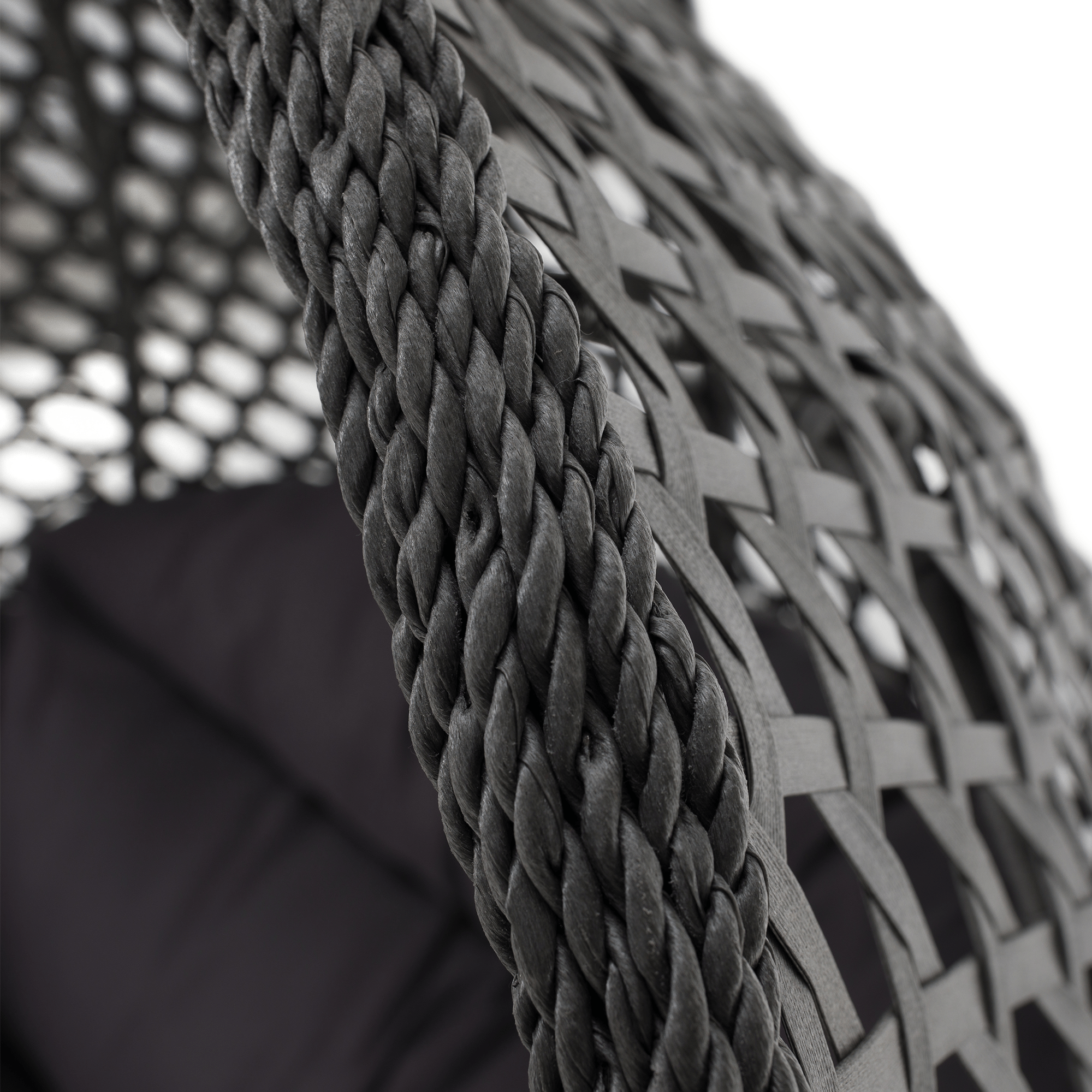 Függő dupla fotel, fekete/szürke/sötétszürke, DAKAN NEW