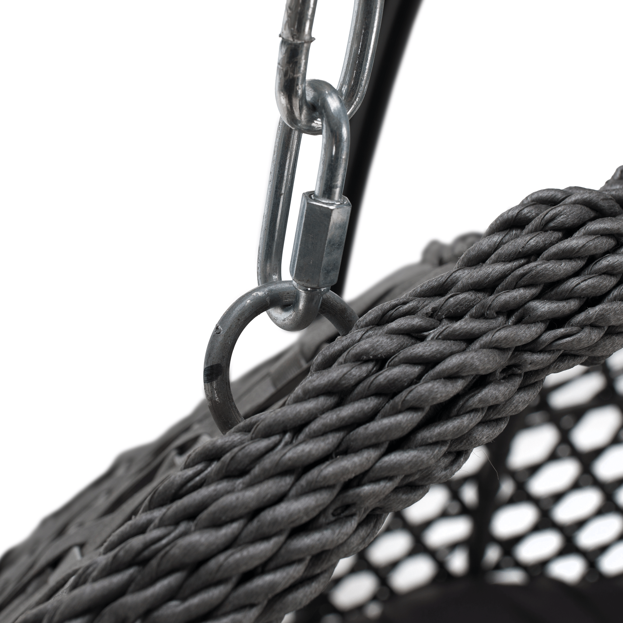 Függő dupla fotel, fekete/szürke/sötétszürke, DAKAN NEW