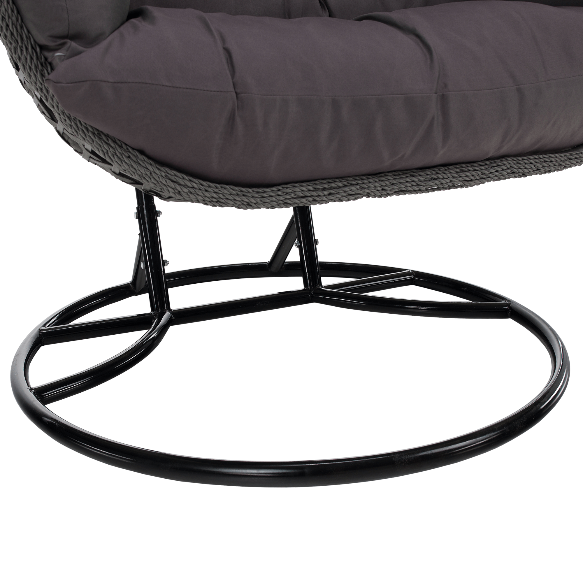 Függő dupla fotel, fekete/szürke/sötétszürke, DAKAN NEW