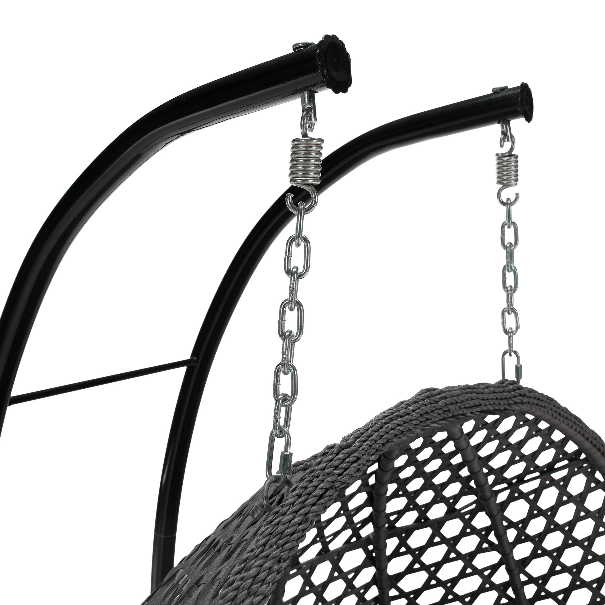 Függő dupla fotel, fekete/szürke/sötétszürke, DAKAN NEW