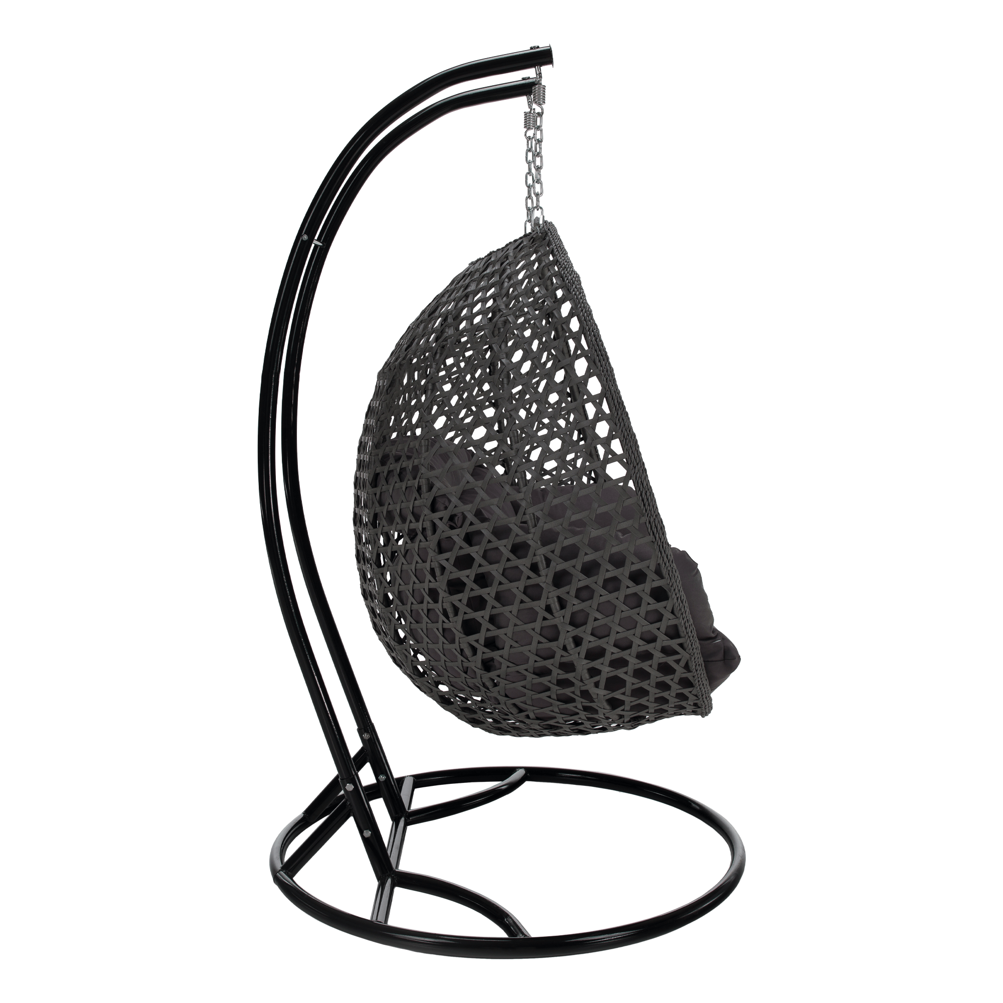 Függő dupla fotel, fekete/szürke/sötétszürke, DAKAN NEW