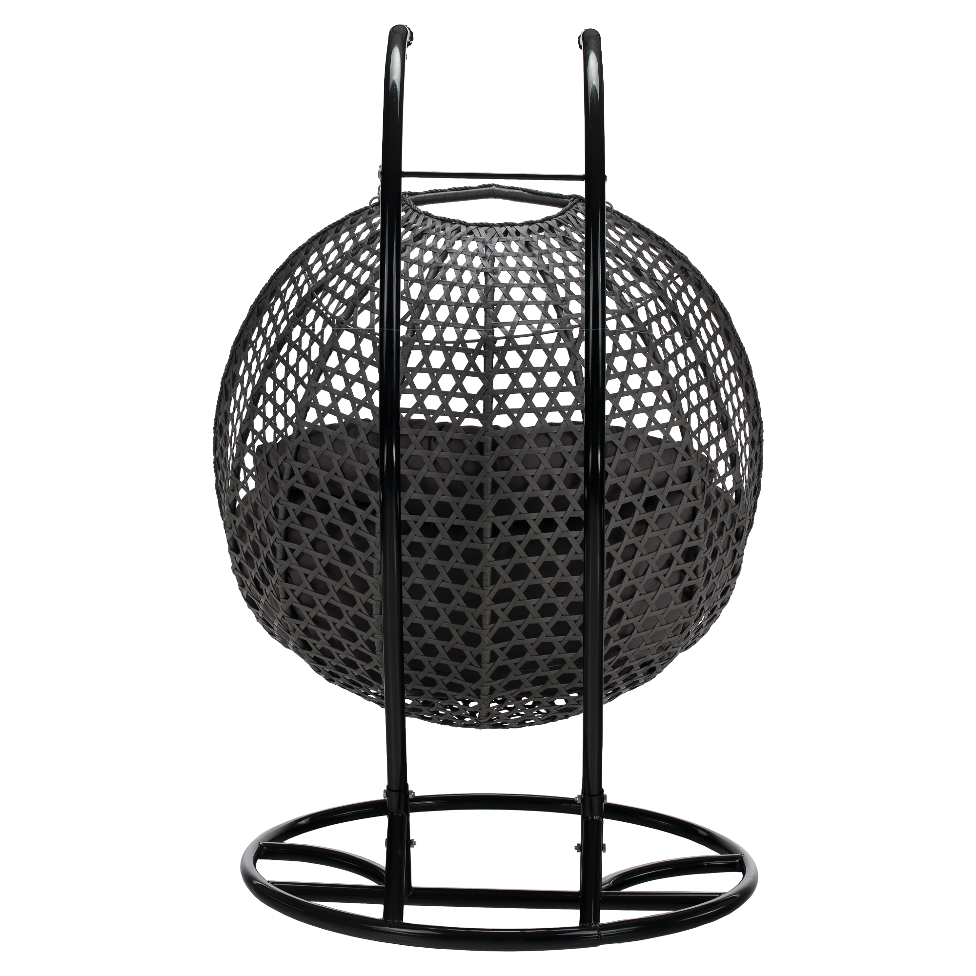 Függő dupla fotel, fekete/szürke/sötétszürke, DAKAN NEW