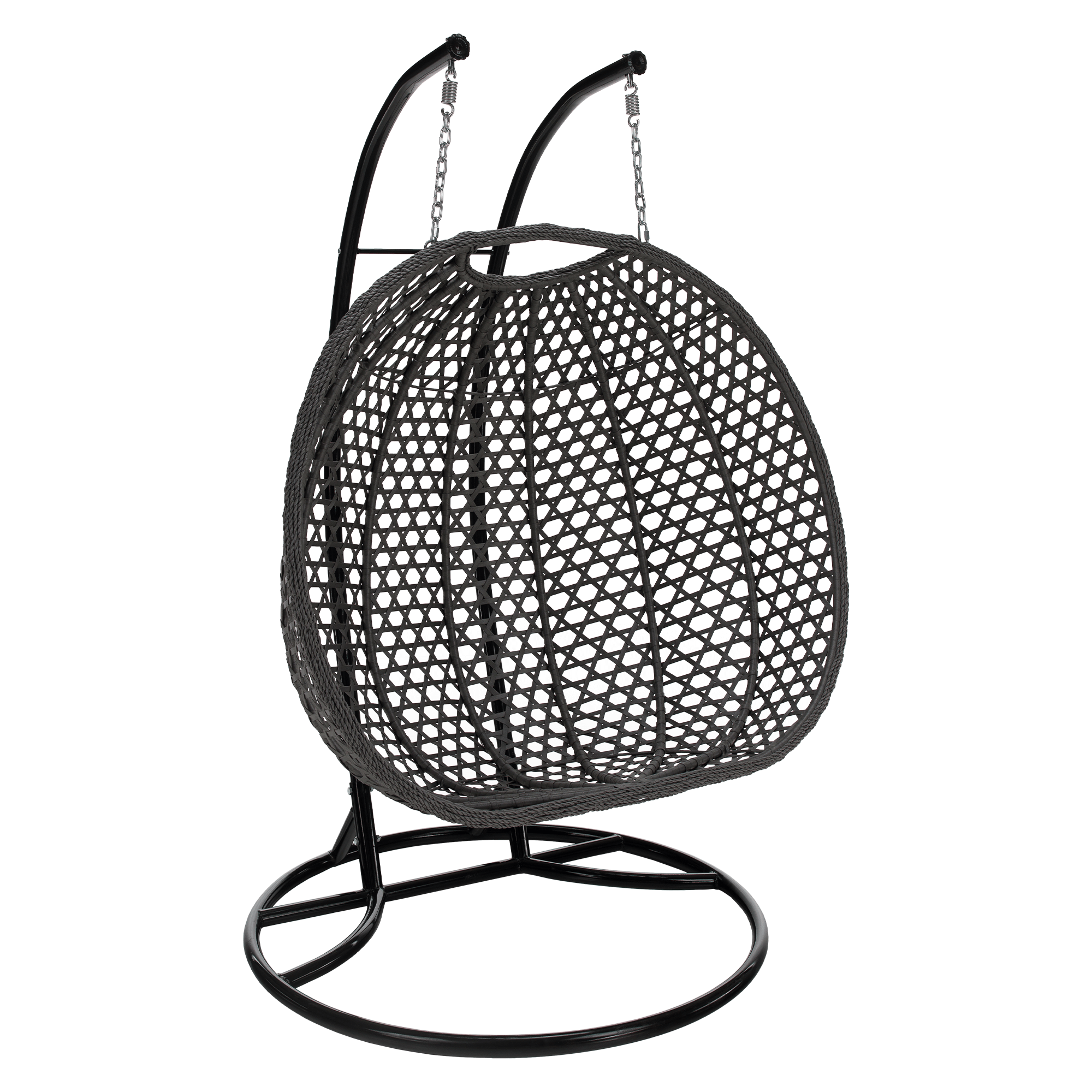 Függő dupla fotel, fekete/szürke/sötétszürke, DAKAN NEW