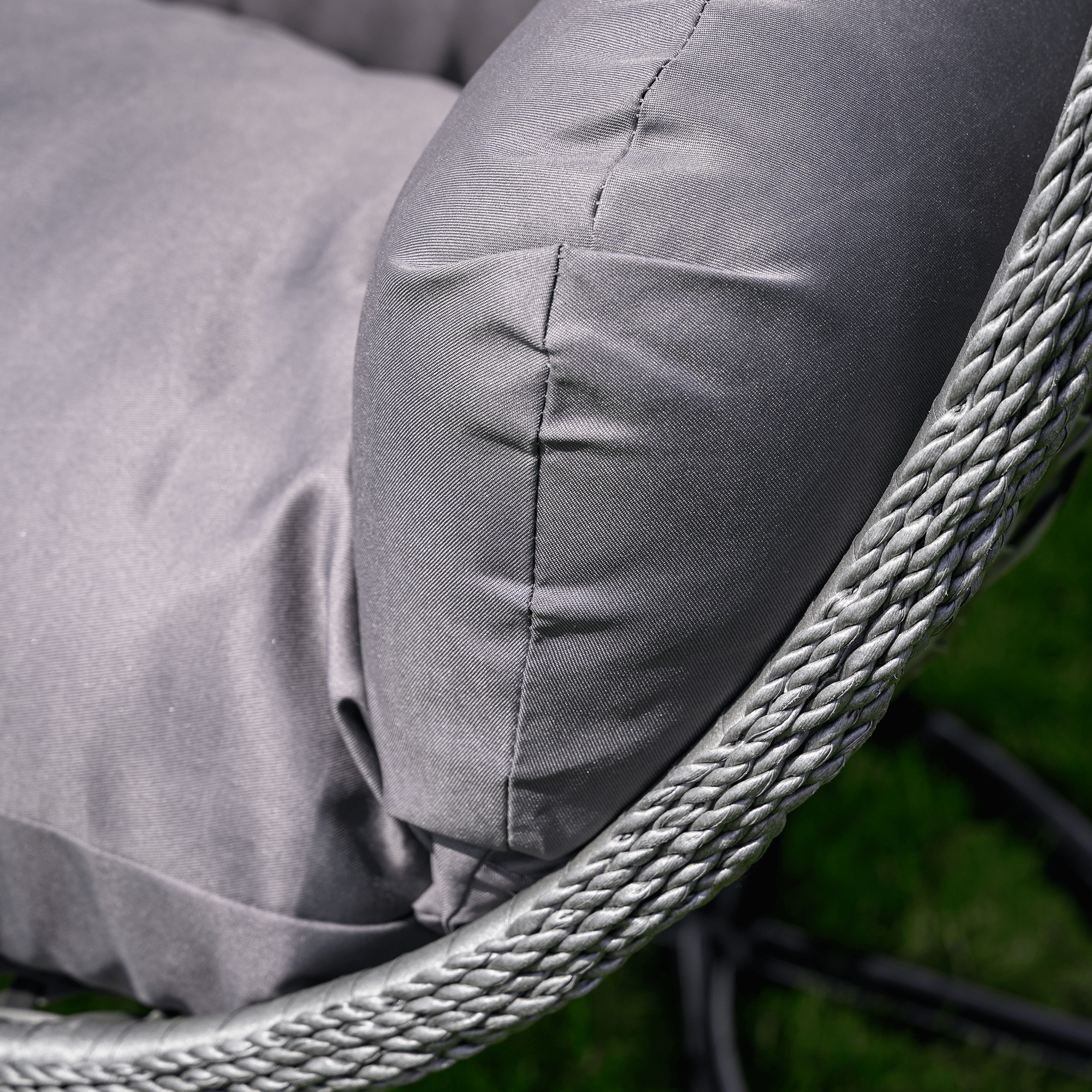 Függő dupla fotel, fekete/szürke/sötétszürke, DAKAN NEW