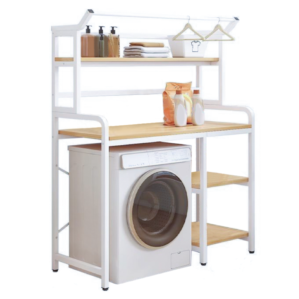 Polcállvány mosógép fölé, tölgy natural/fehér, DARBY