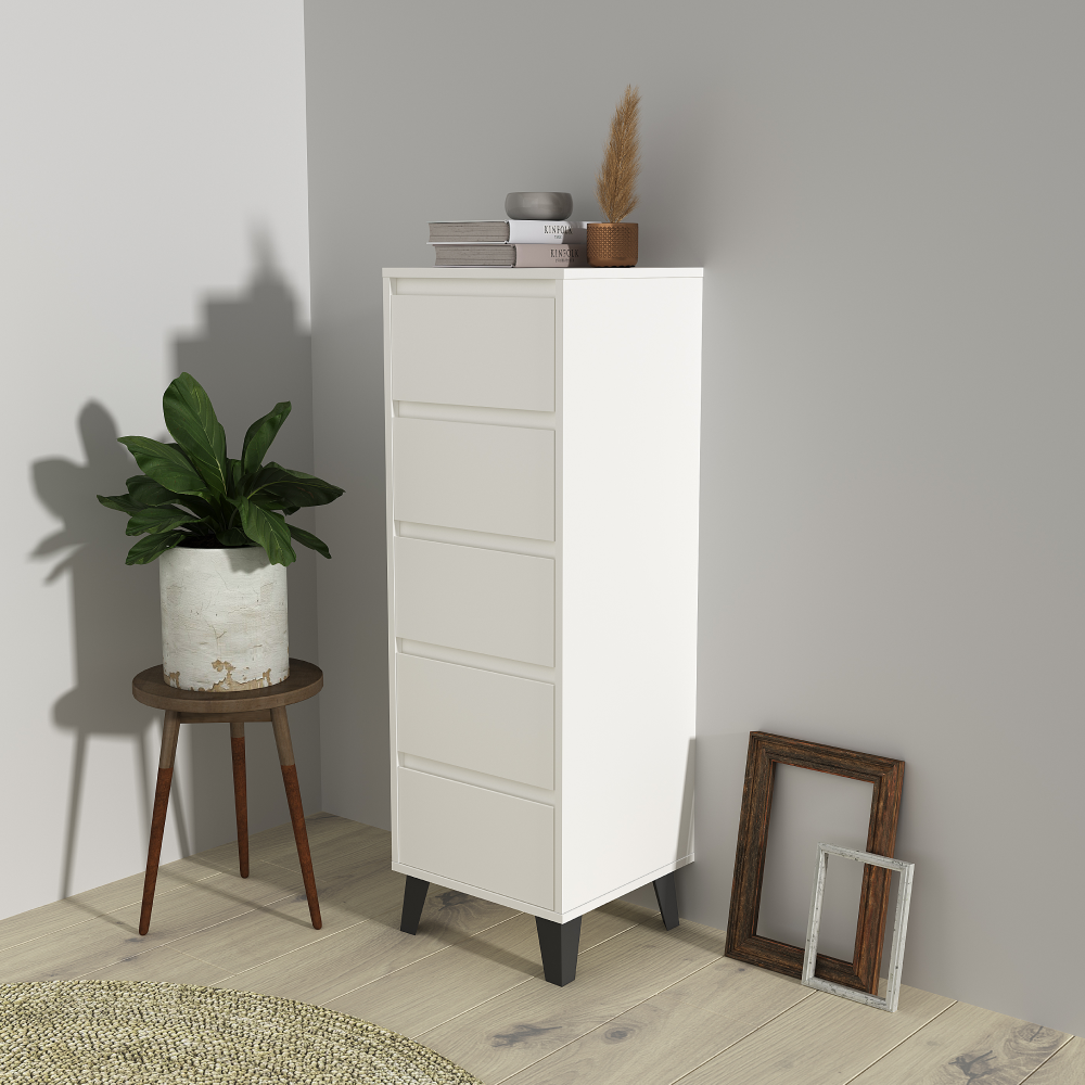 Komoda, biela, BOGAN 5S40