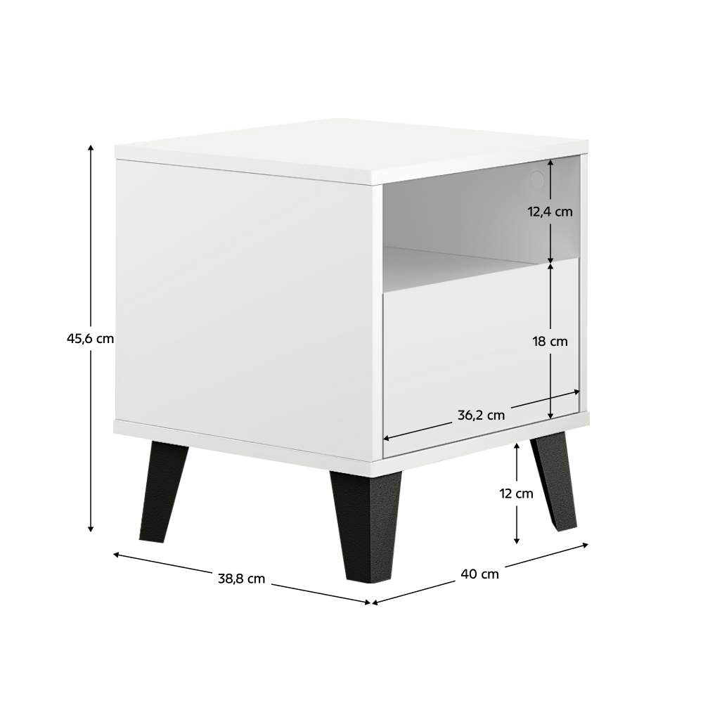 Éjjeliszekrény, fehér, BOGAN NEW 1S Éjjeliszekrény, fehér, BOGAN NEW 1S