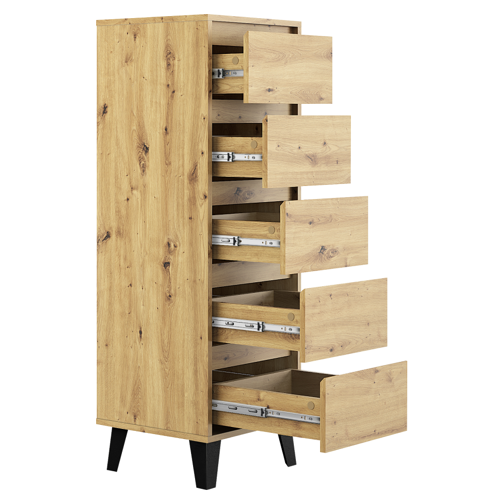 Komoda, dub artisan, BOGAN 5S40