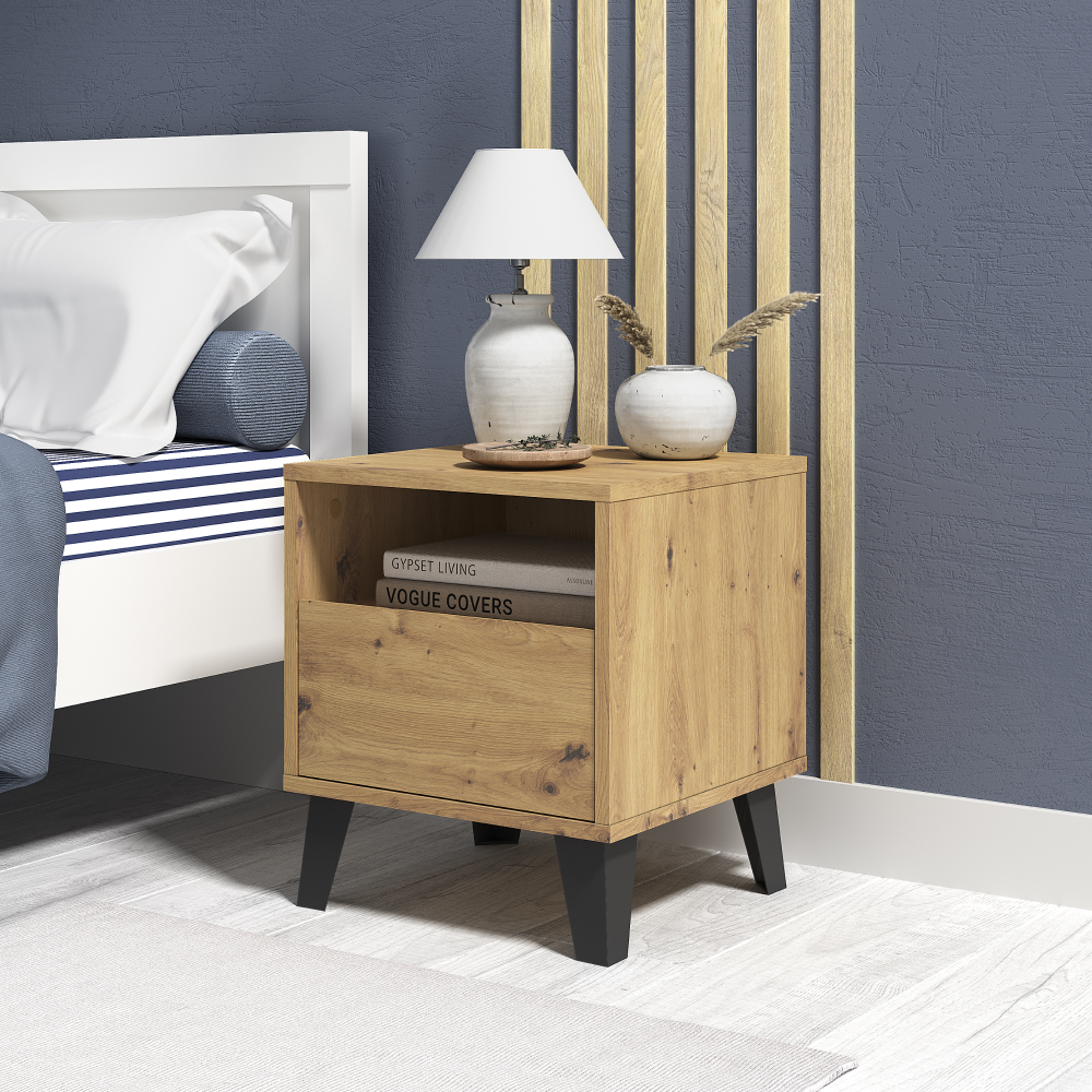Éjjeliszekrény, artisan tölgy, BOGAN NEW 1S Éjjeliszekrény, artisan tölgy, BOGAN NEW 1S
