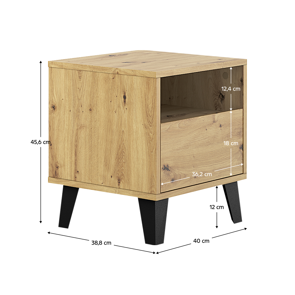 Éjjeliszekrény, artisan tölgy, BOGAN NEW 1S Éjjeliszekrény, artisan tölgy, BOGAN NEW 1S